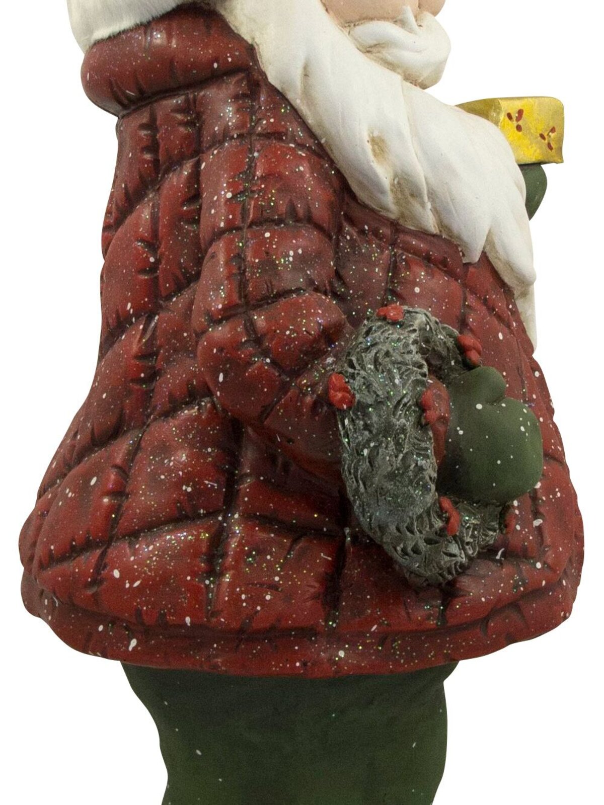 Nordic Resin Santa Holding Wreath & Candy Cane Decor - 63cm — image 7