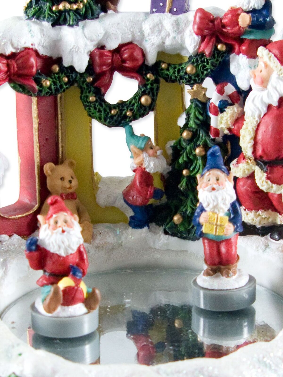 North Pole Scene With Skating Elves Musical Wind Up Ornament - 15cm — image 2