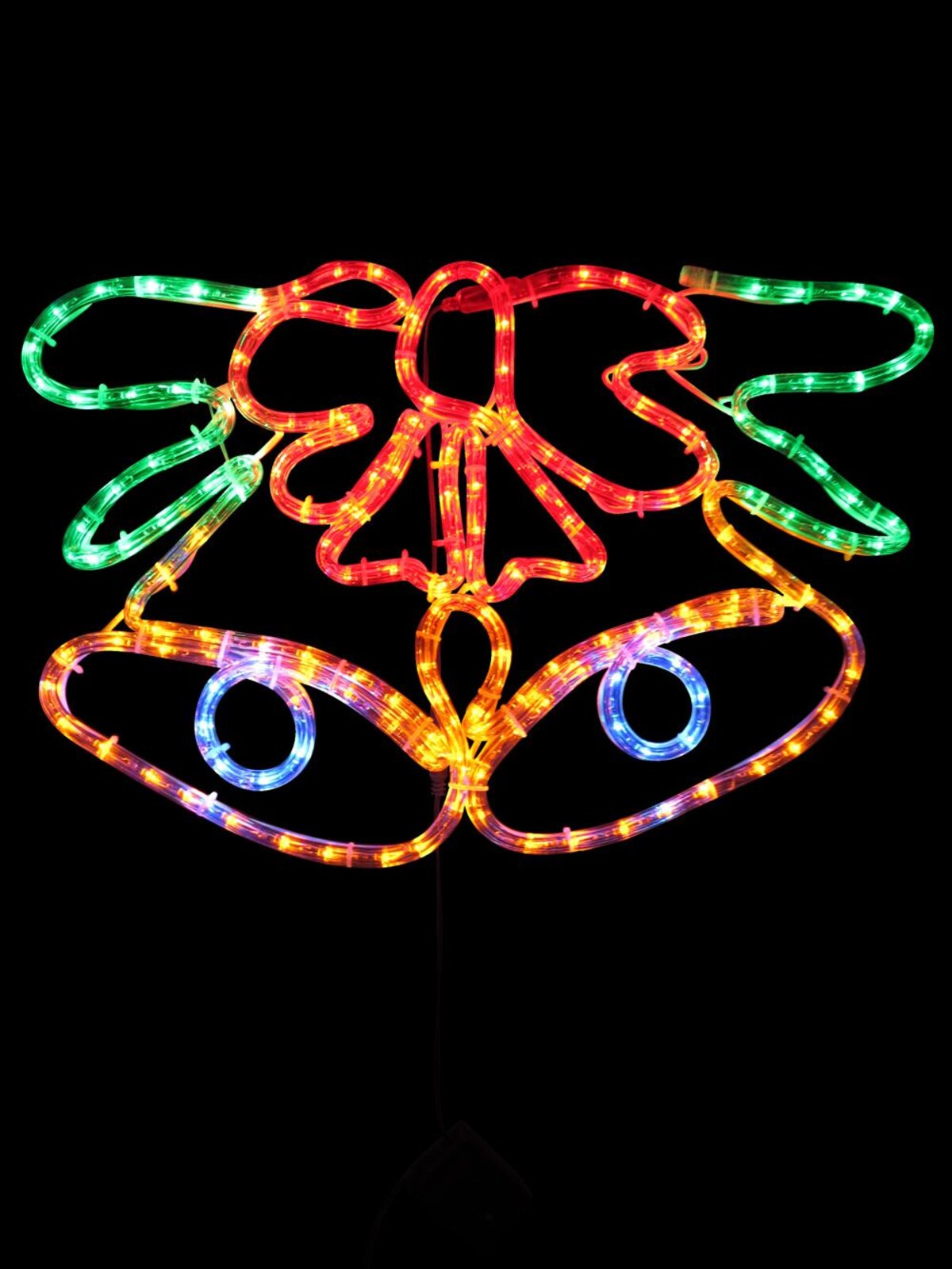 Orange Dual Christmas Bell With Ribbon LED Rope Light Silhouette - 52cm — image 3