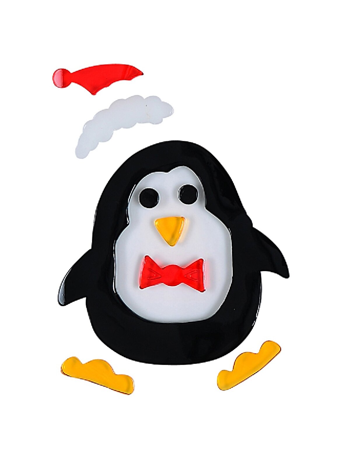 Penguins, Snowflakes & Snowballs Gel Window Cling Decoration - 19cm