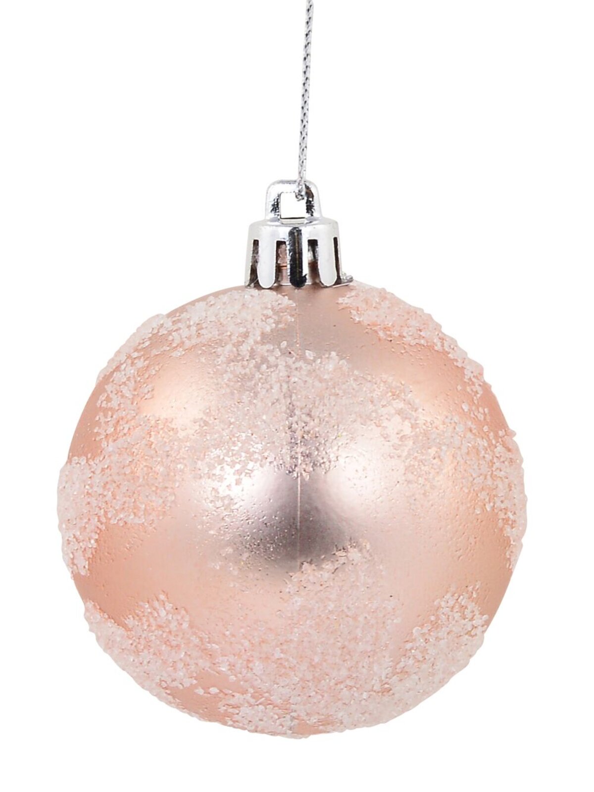 Pink & Mint Green Matte Frost Glitter Christmas Baubles - 12 x 60mm — image 3
