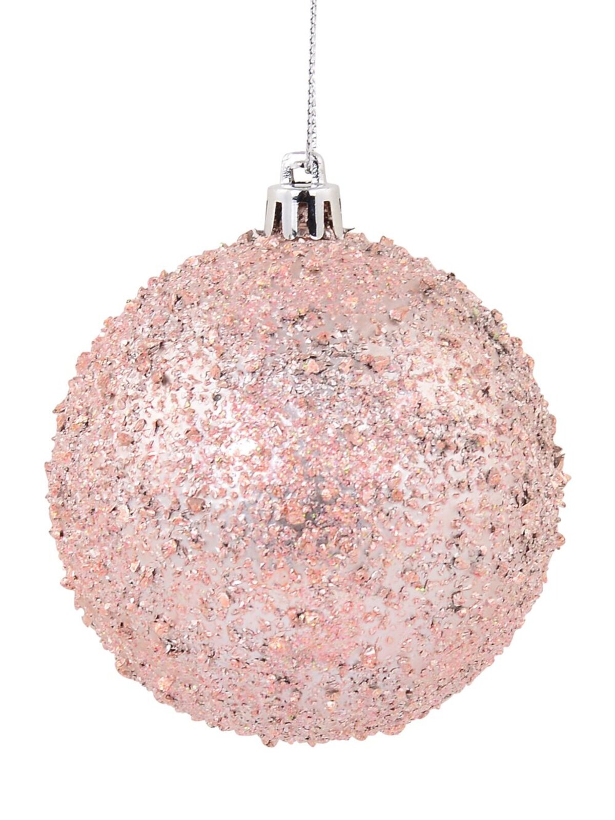 Pink & Mint Green Textured Baubles - 4 x 80mm — image 2