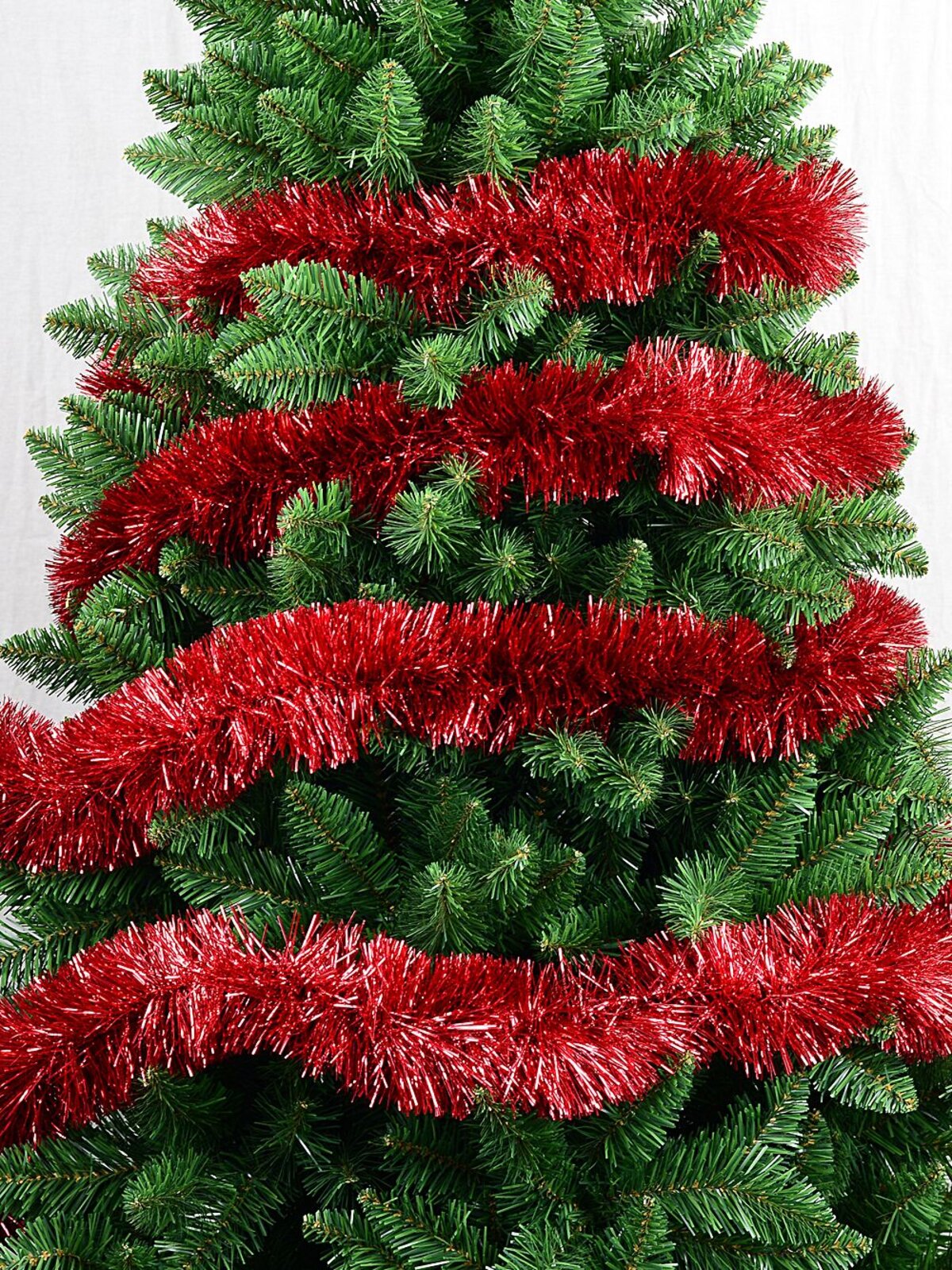 Premium 8ply Red Metallic Fir Christmas Tinsel Garland | 5m x 10cm — image 5