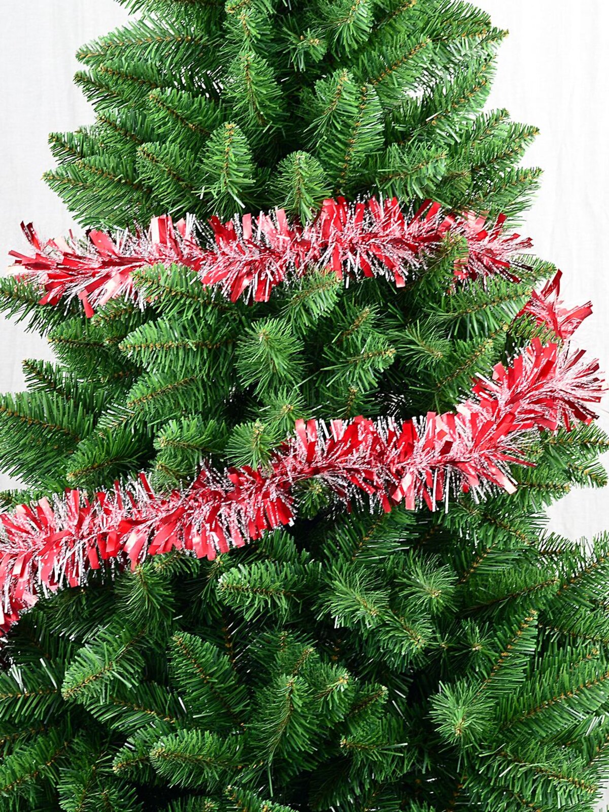 Premium 9ply Red & Clear Thick & Thin Fir Christmas Tinsel | 2m x 90mm — image 6