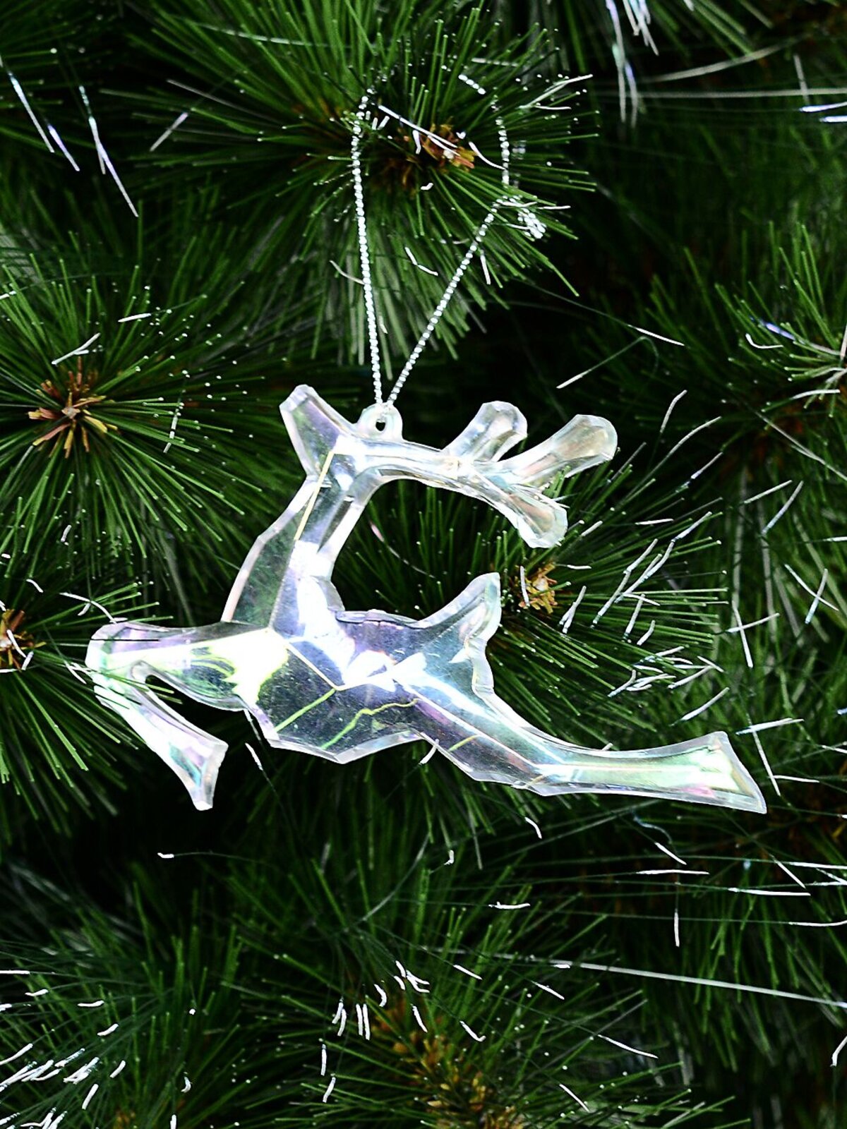 Radiant Iridescent Leaping Reindeer Whimsical Essential Ornament | 14cm — image 2