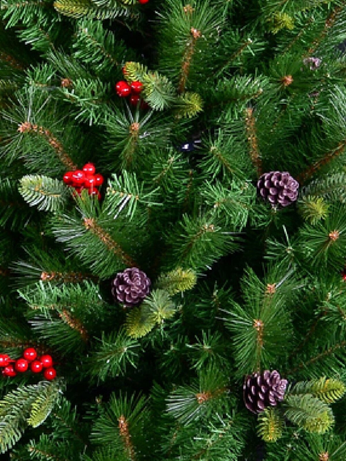 Red Berry Pine Traditional Christmas Tree with Pine Cones & 849 Tips - 1.8m — image 5