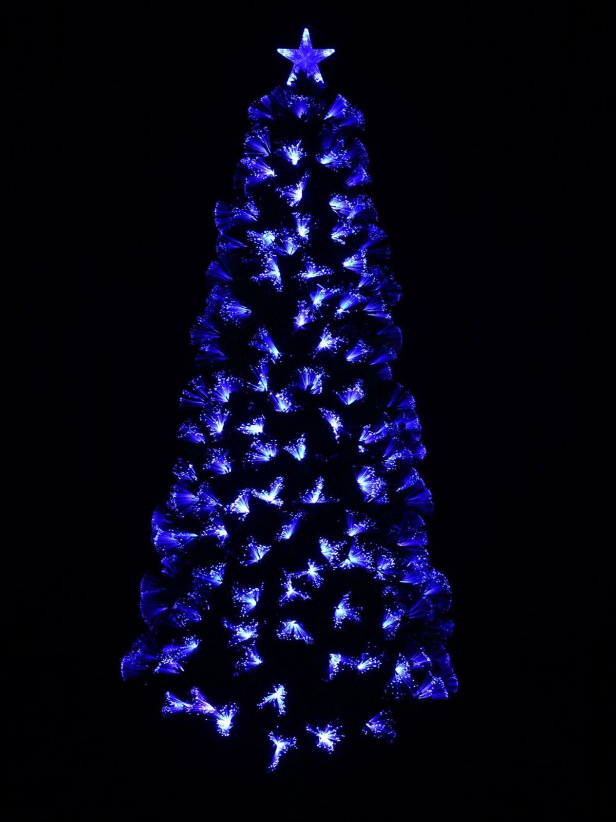 Red, Blue & Purple LED Green Leaf Fibre Optic Christmas Tree - 1.8m