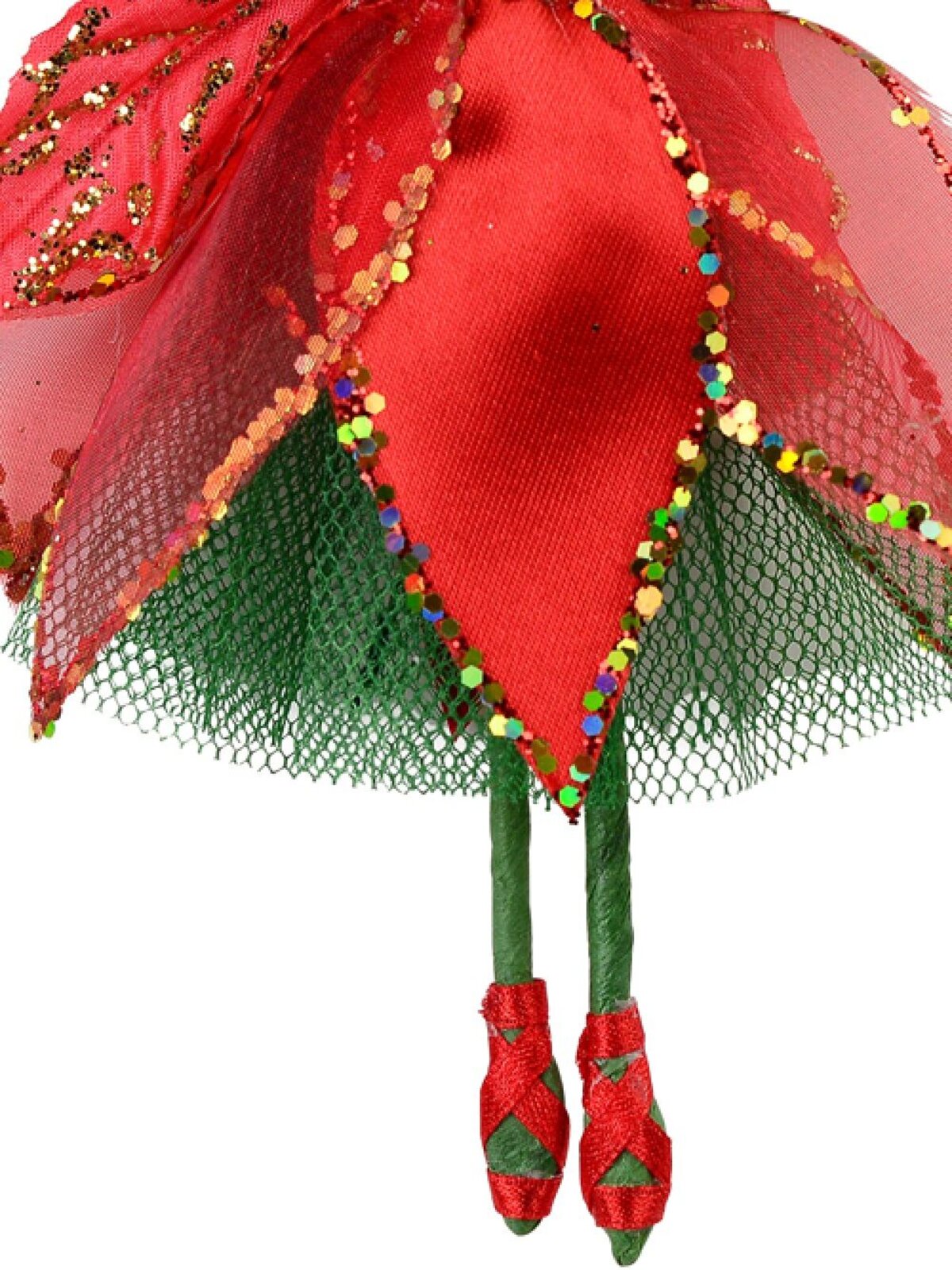 Red Dress & Wings Christmas Fairy Hanging Ornament - 18cm — image 4