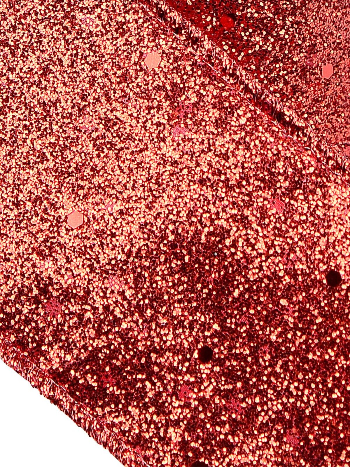 Red Glitter & Flecks Wide Cut Christmas Craft Ribbon With Glitter Edging - 3m
