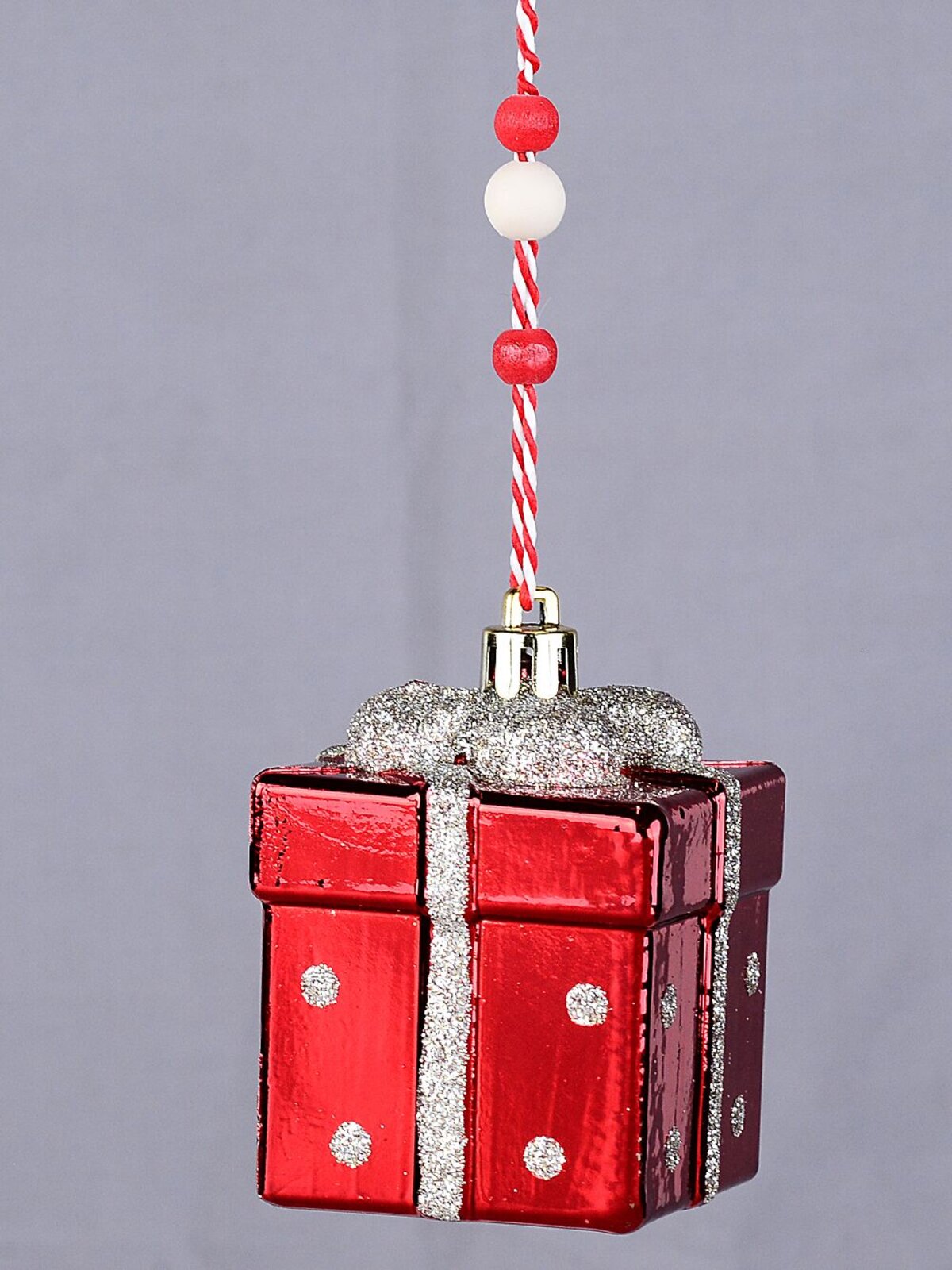 Red Glittered Gift Box Radiant Essential Ornament | 60mm — image 3