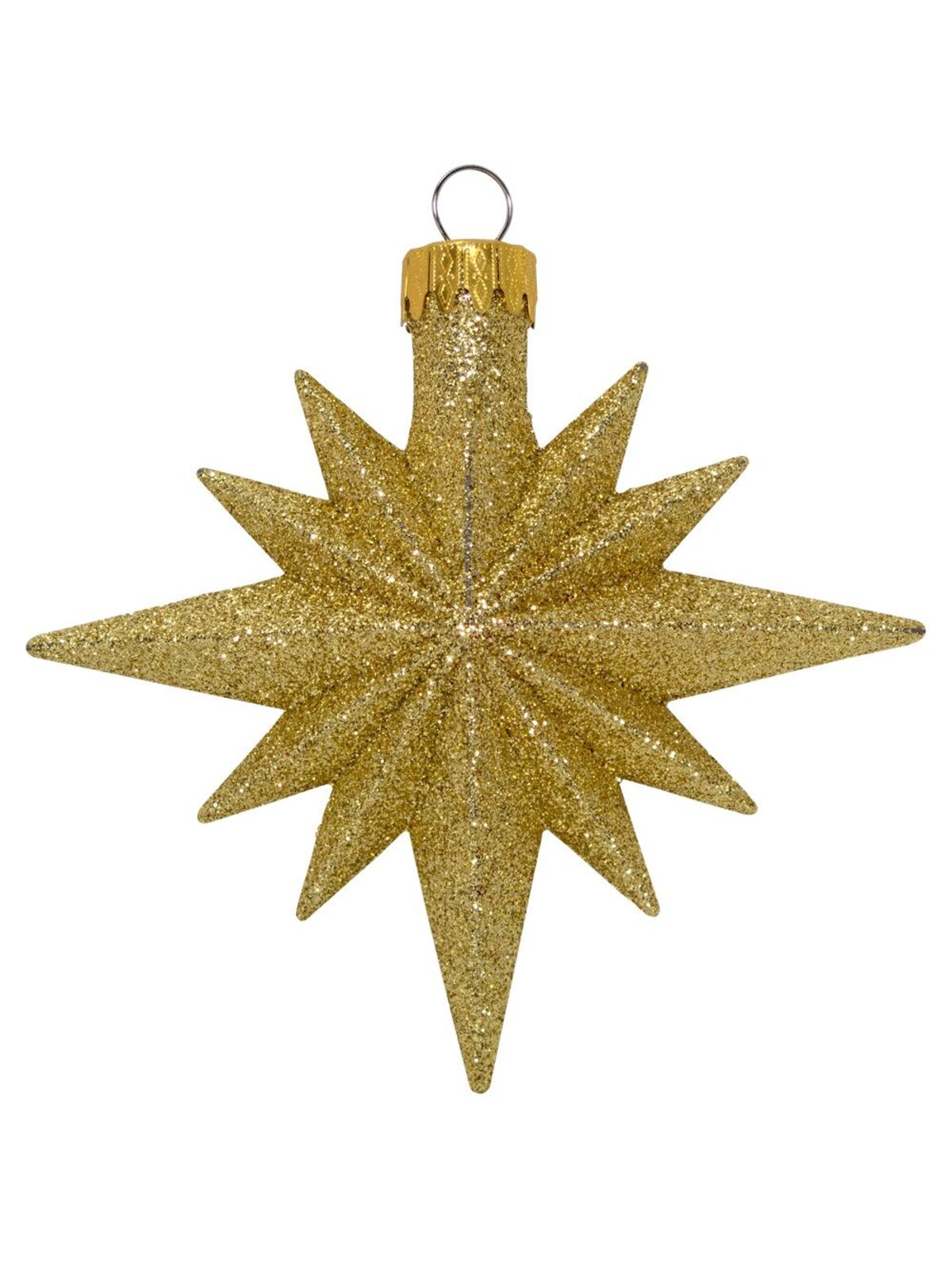 Red & Gold Glittered 12 Point Star Decorations - 4 x 11cm — image 3