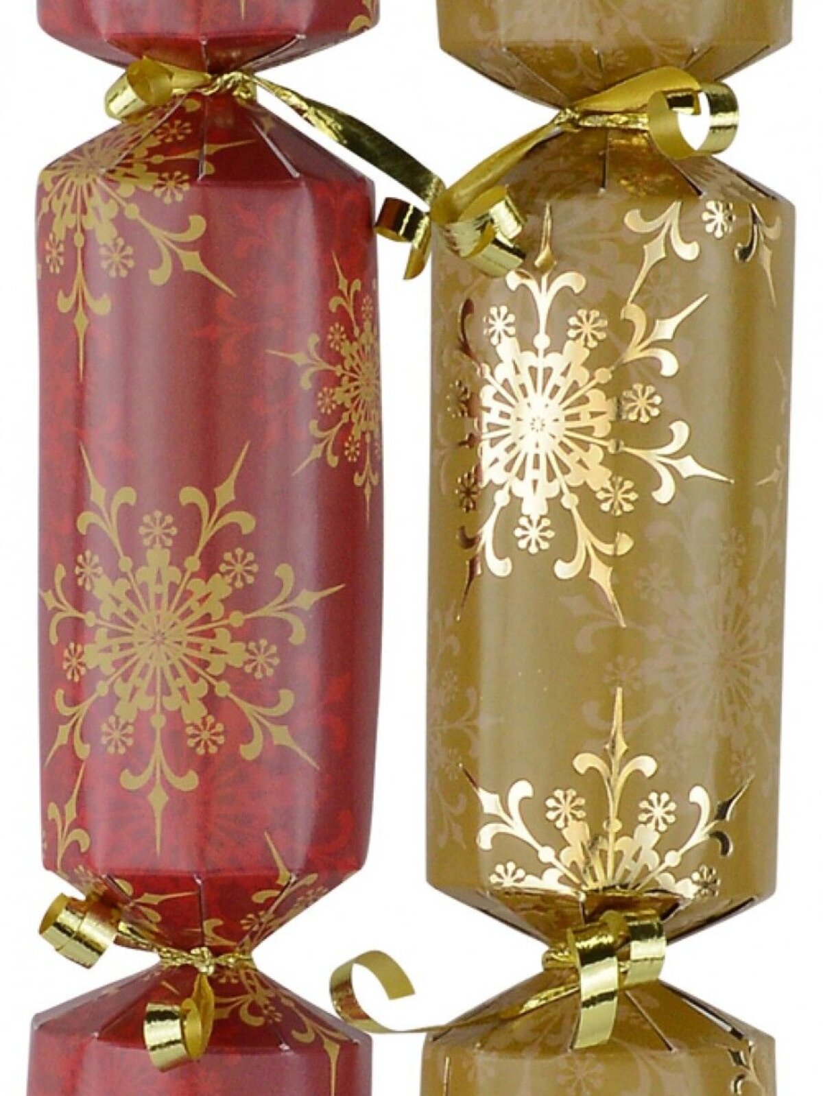 Red & Gold With Snowflakes Pattern Christmas Cracker Bon Bons - 12 x 29cm — image 2