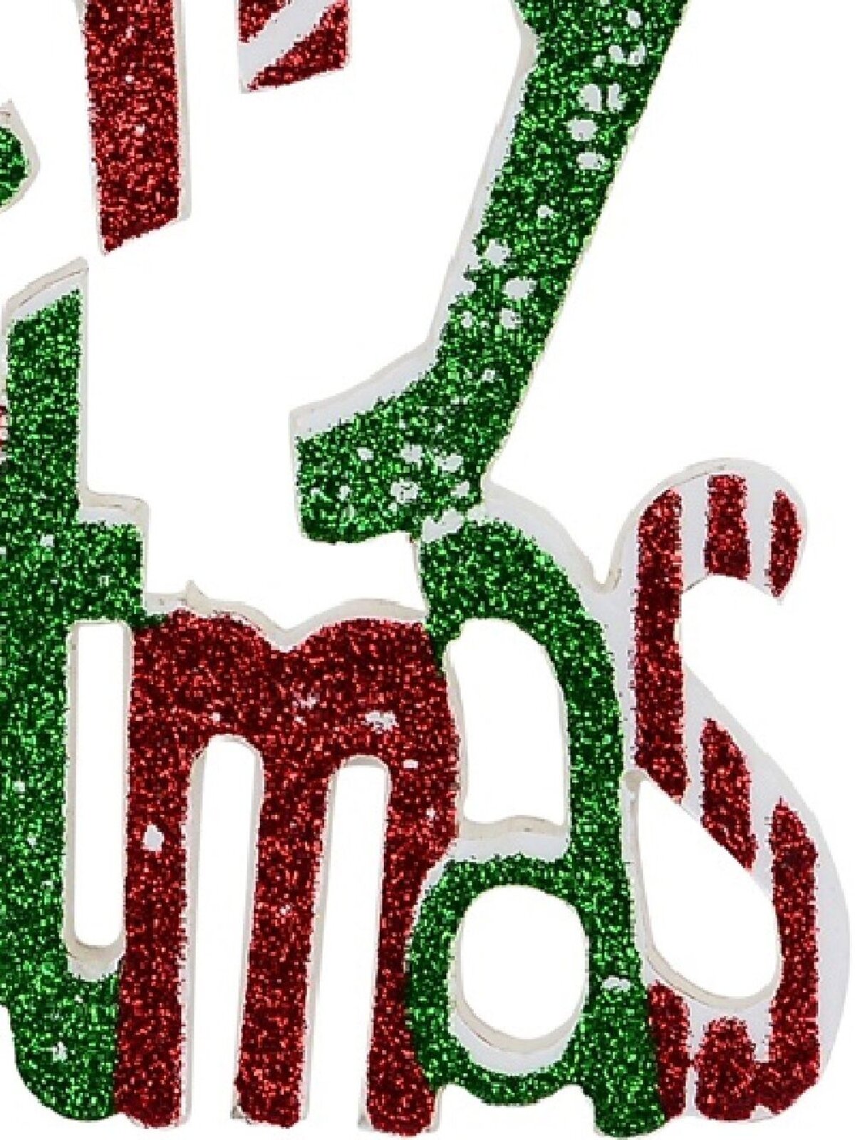 Red & Green Glitter Merry Christmas Whimsical Essential Ornament | 24cm — image 3