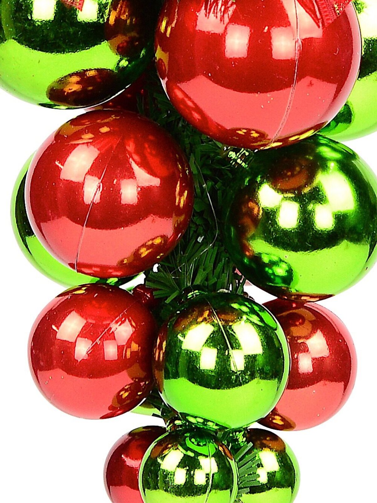 Red & Green Grape Clustered Baubles - 22cm