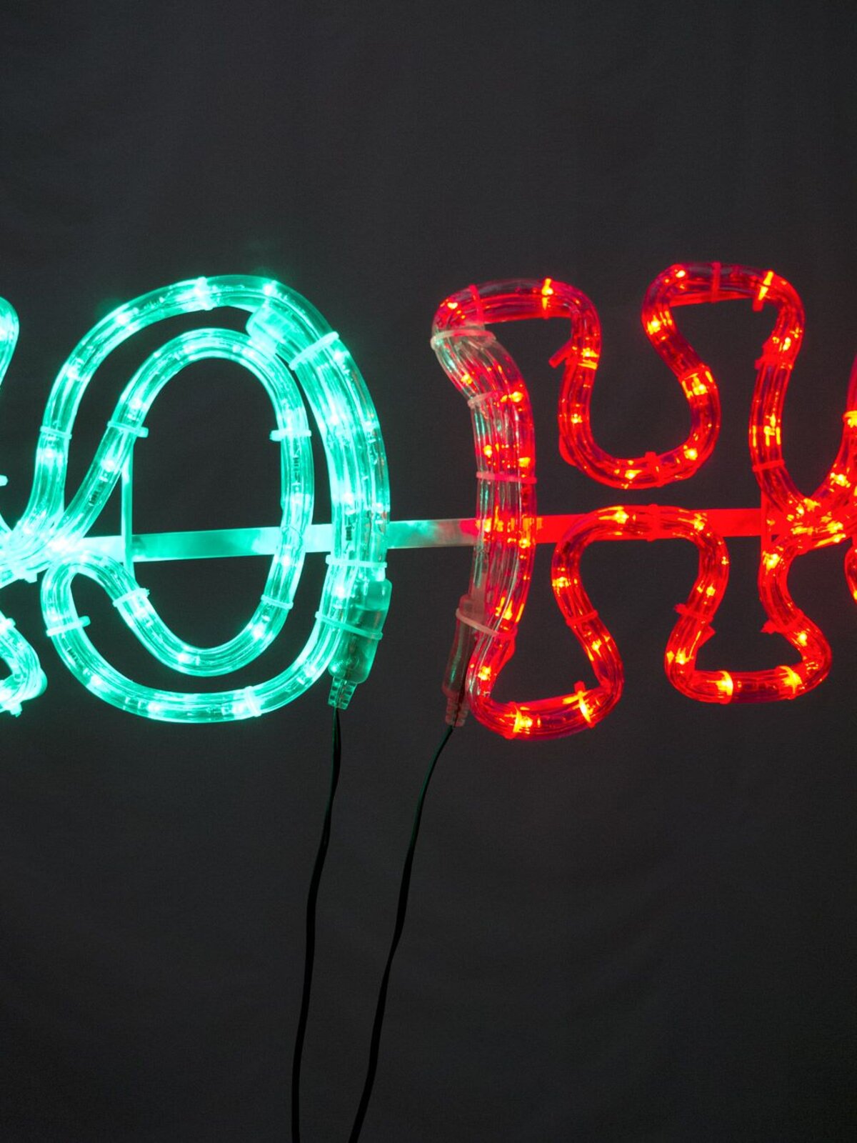 Red & Green Ho Ho Ho LED Rope Light Silhouette - 85cm — image 3