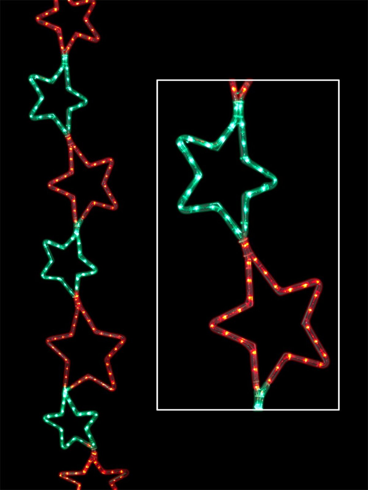 Red & Green LED Star Chain Rope Light Silhouette - 3.2m — image 2