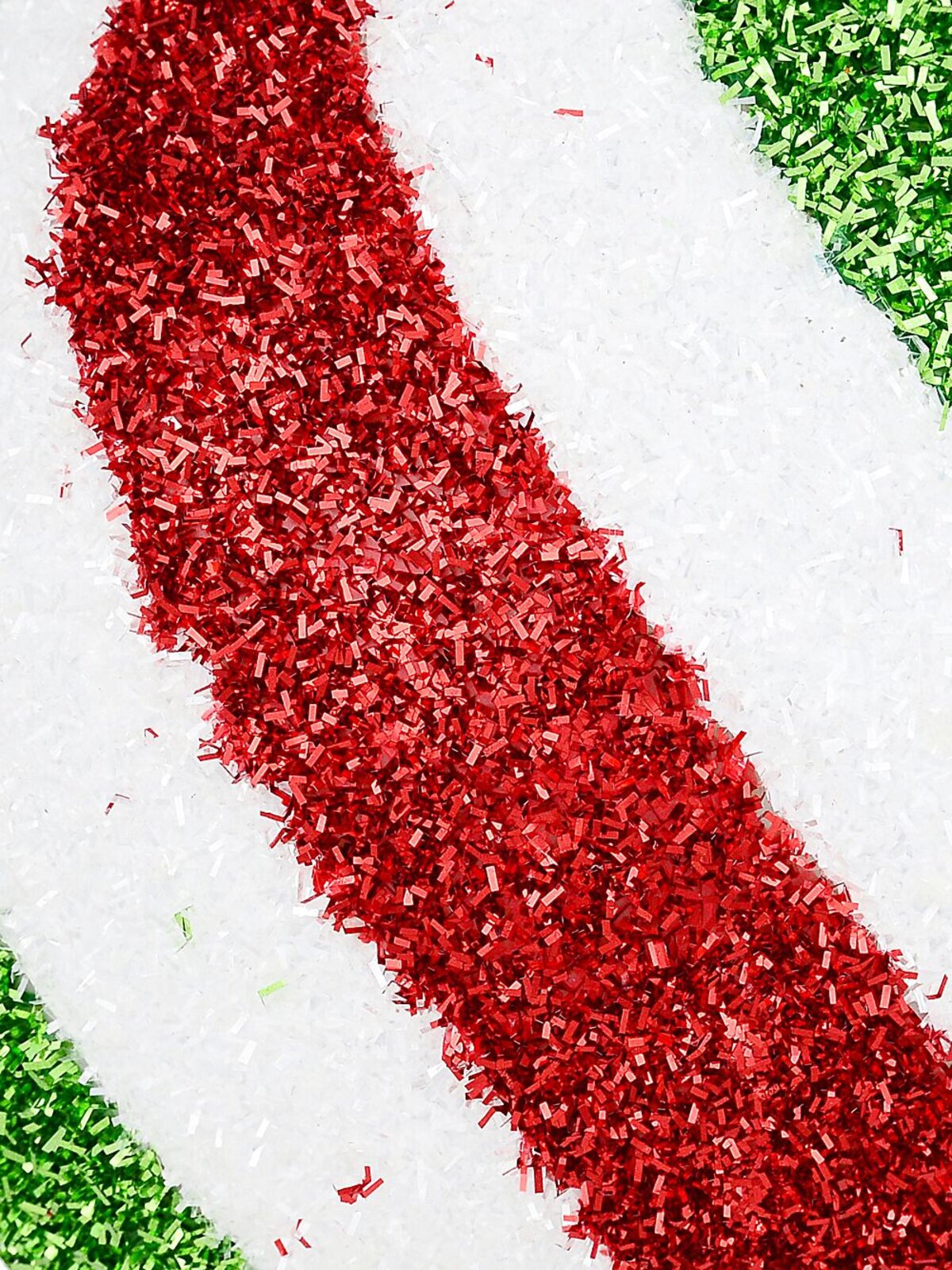 Red Green & White Tinsel Swirl Whimsical Large Display Bauble | 25cm — image 3