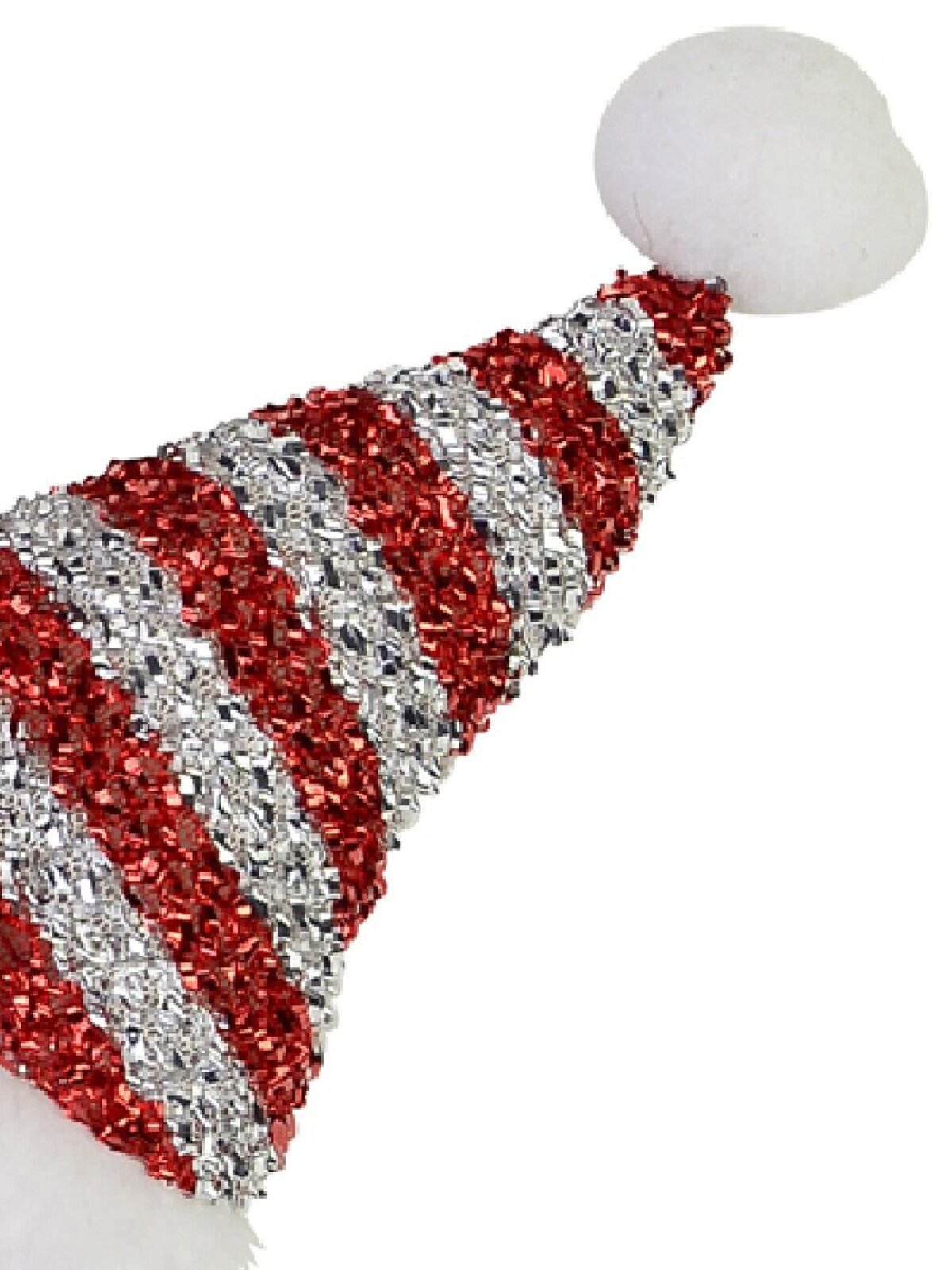 Red & Silver Striped Santa Hat Christmas Headband | One Size Fits Most