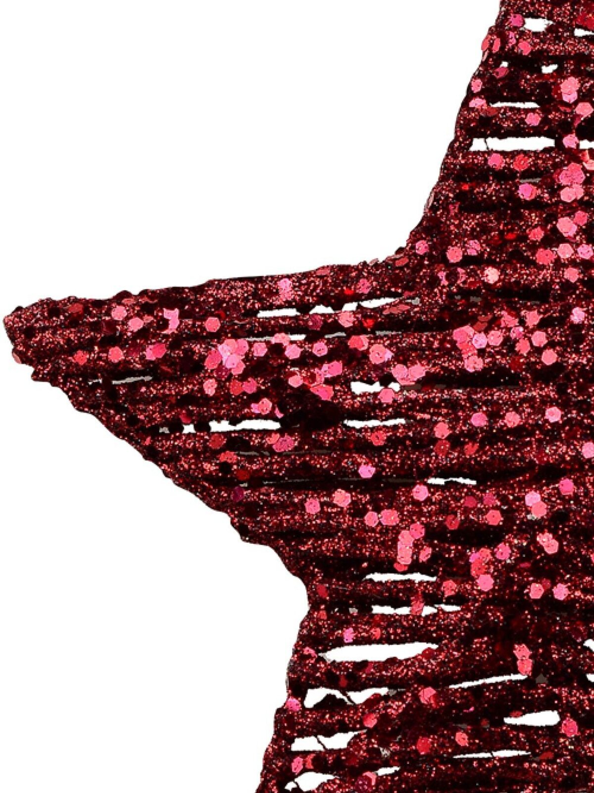 Red Twine Wrapped Look 3D Star Christmas Tree Hanging Decoration - 18cm — image 3