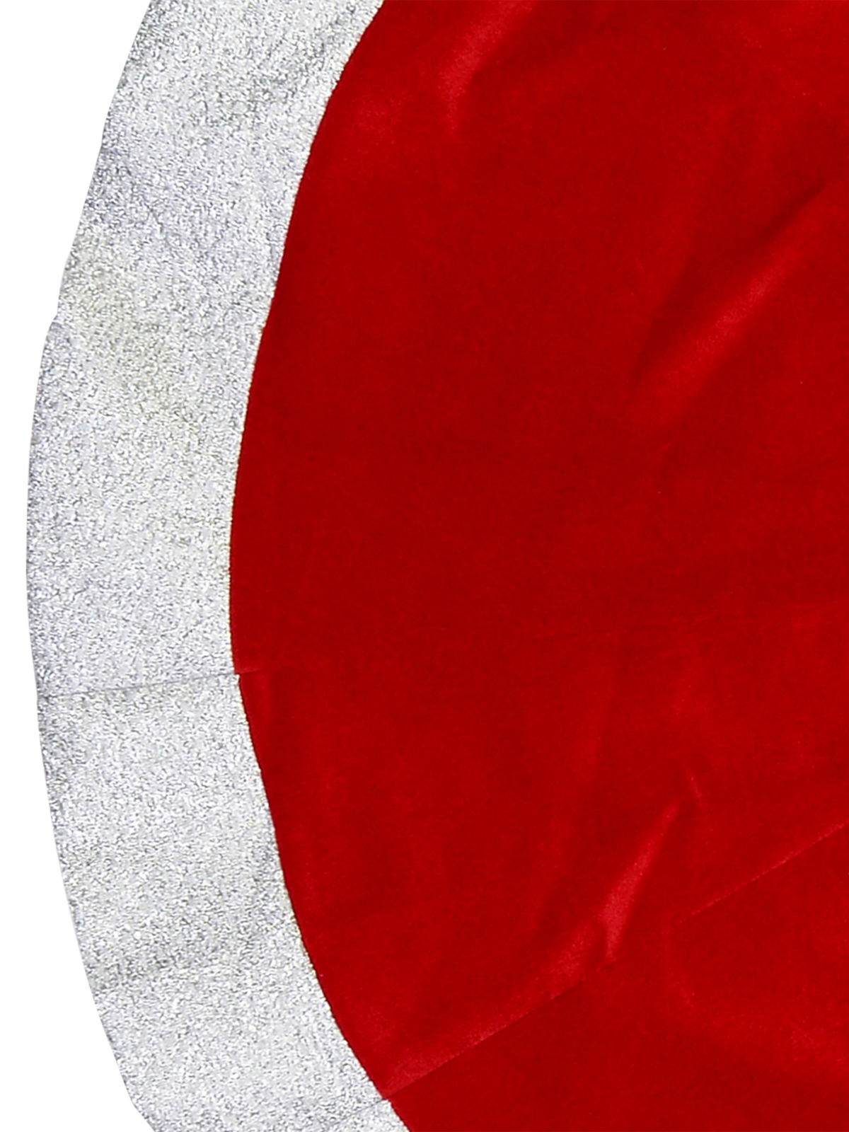 Red Velvet Tree Skirt with Metallic White / Silver Border - 1.2m