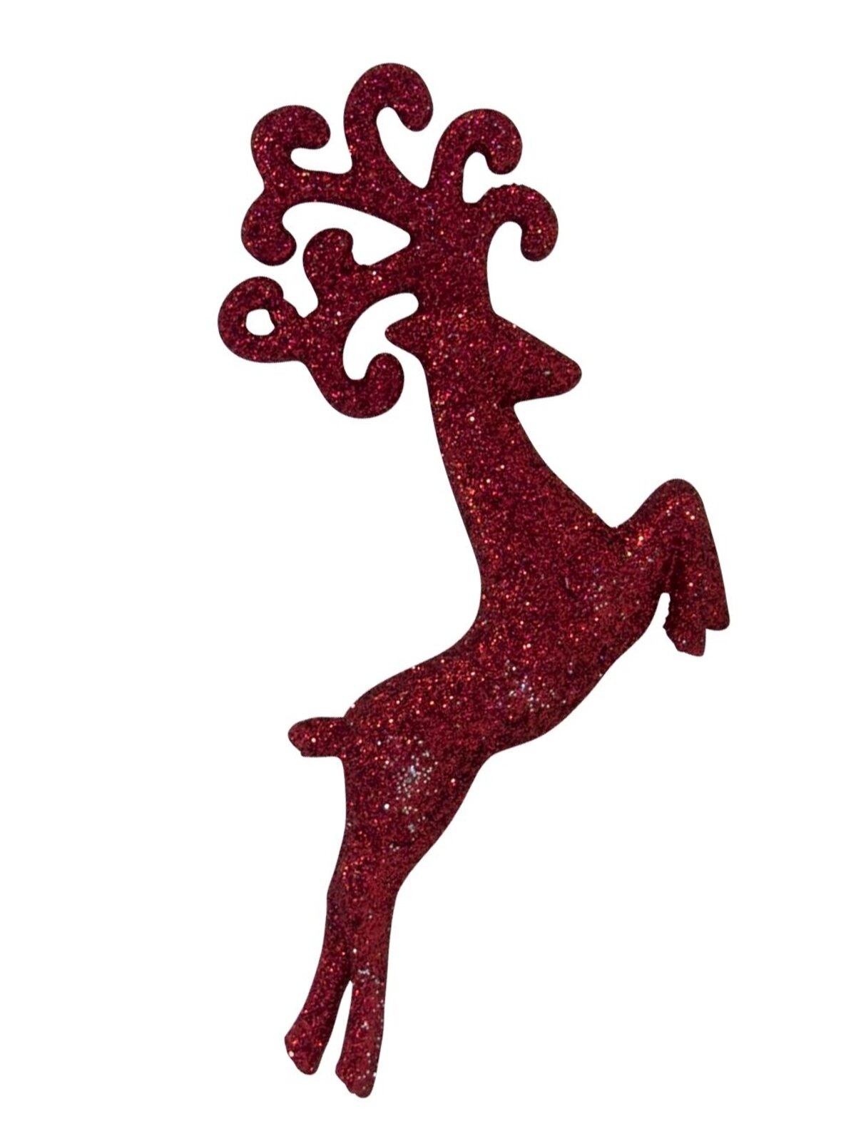 Red, White & Silver Glittered Deer Decorations - 4 x 10cm
