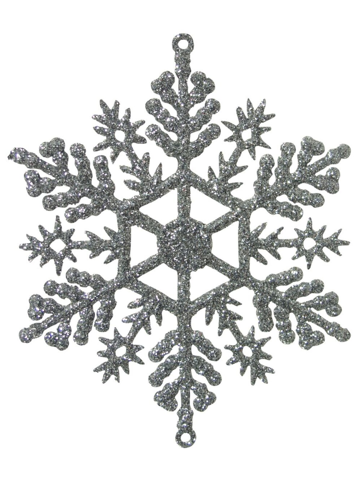 Red, White & Silver Snowflake Hanging Decorations - 12 x 10cm