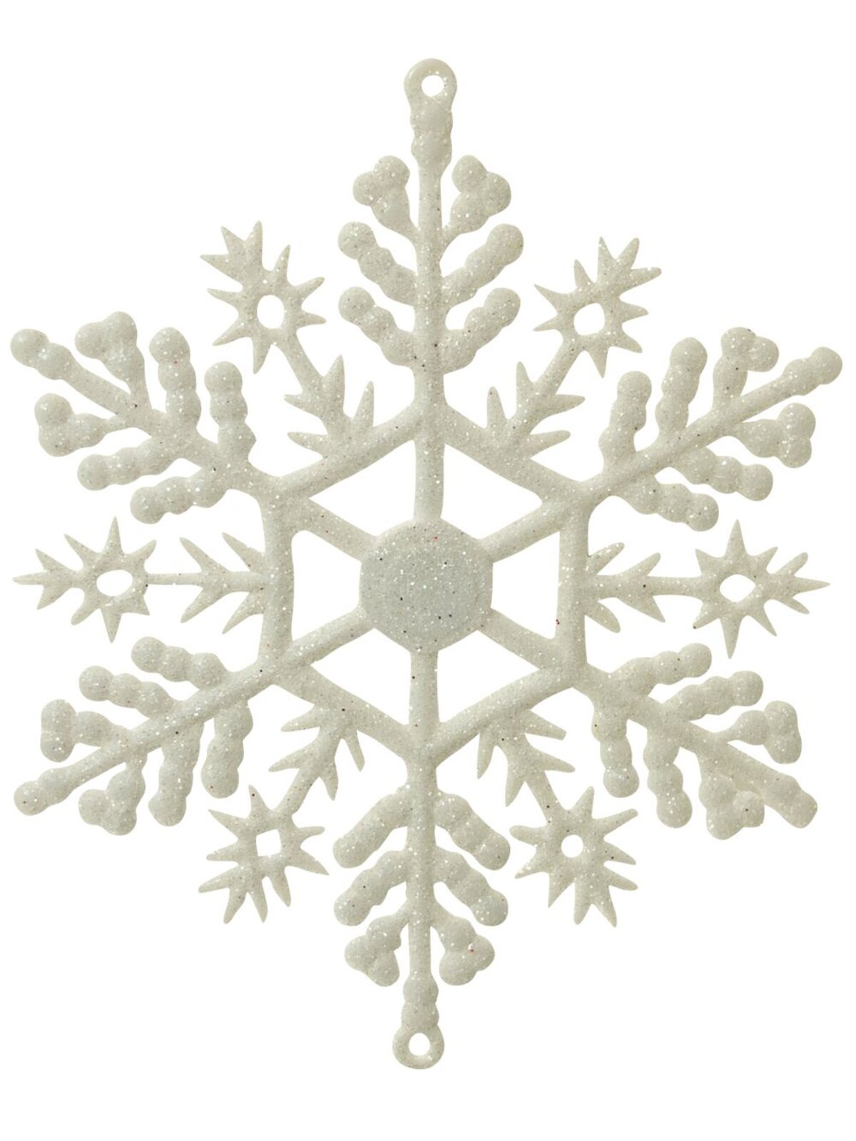 Red, White & Silver Snowflake Hanging Decorations - 12 x 10cm