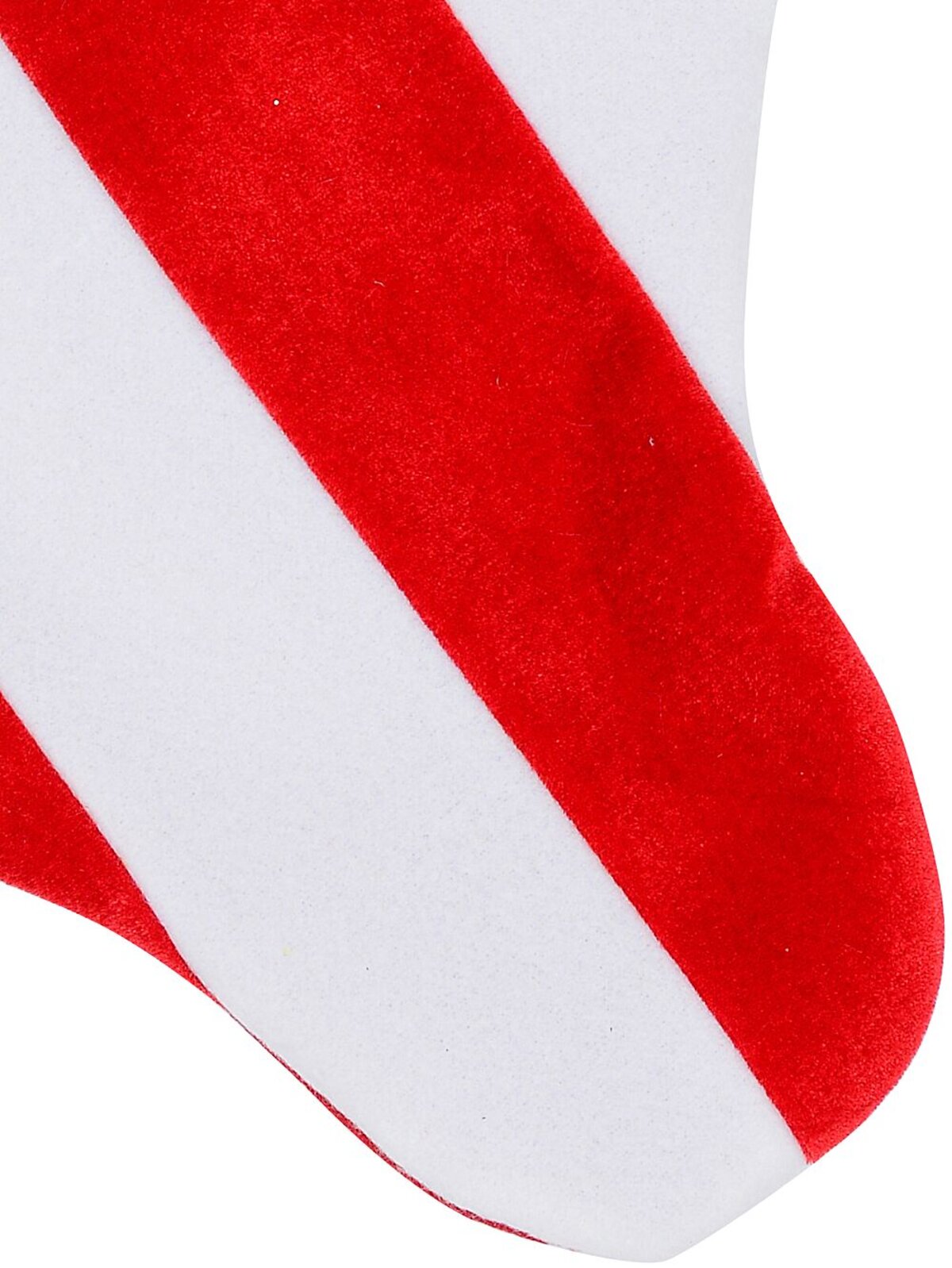 Red & White Stripe With Font & Holly Applique Velvet Christmas Stocking - 48cm — image 4