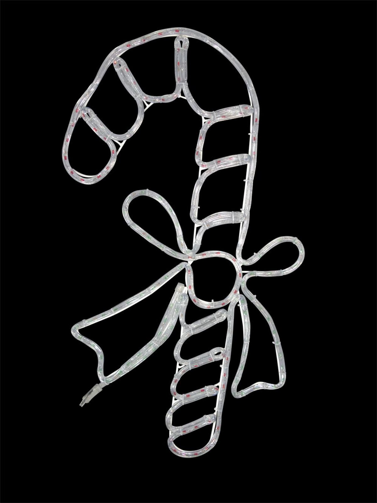 Red & White With Green Candy Cane LED Rope Light Silhouette - 80cm — image 5