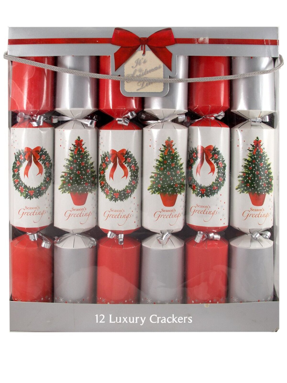 Red With Wreath & Silver With Tree Bon Bons - 12 x 35cm — image 2
