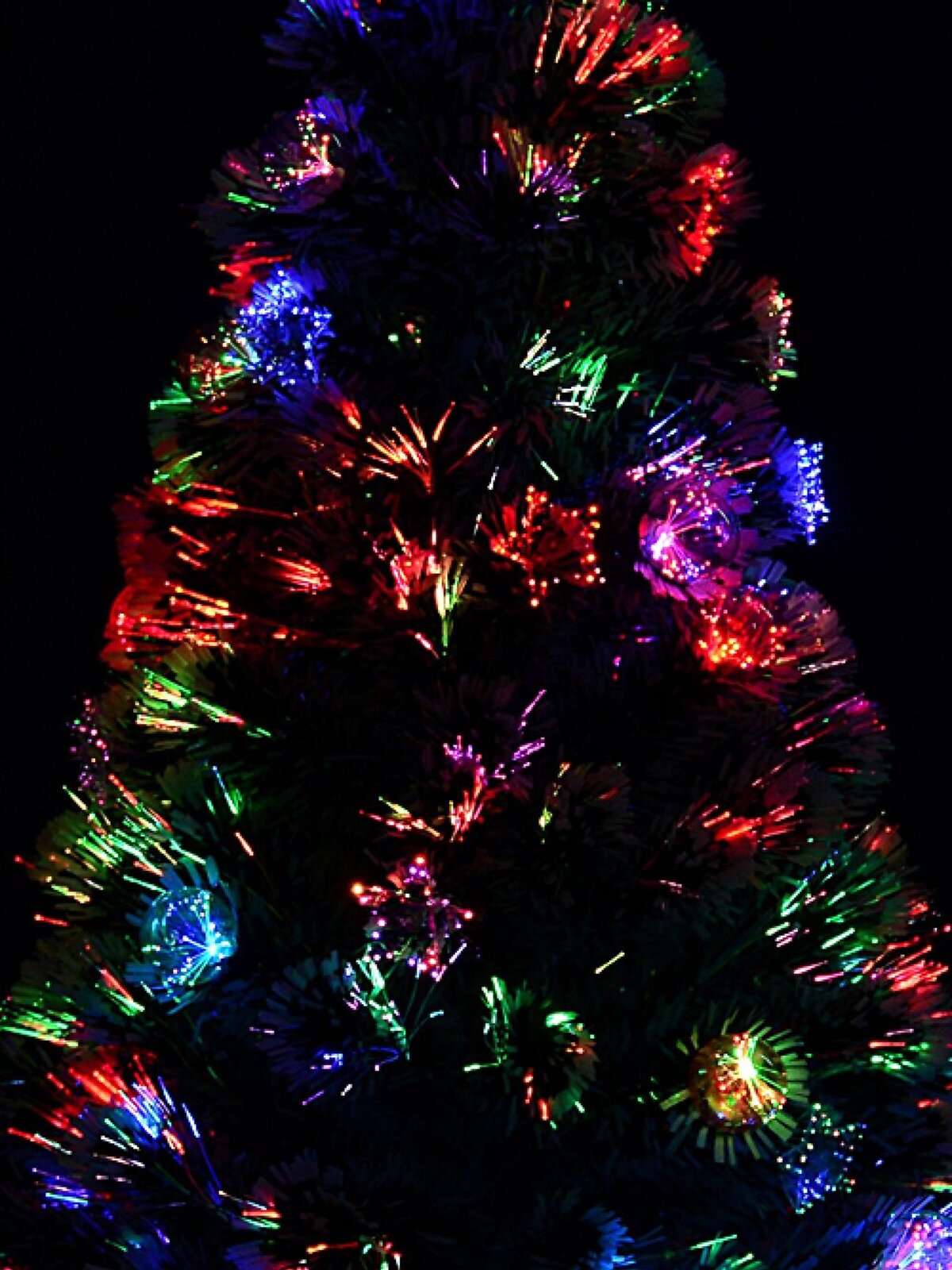 Rotating Fibre Optic Christmas Tree With Baubles, Stars & 230 White Tips - 1.8m — image 5