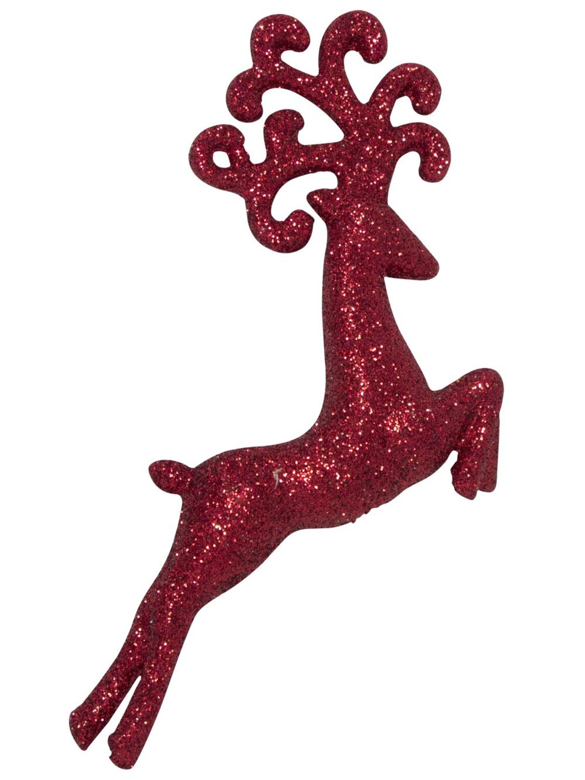 Ruby Red & Gold Glittered Deer Decorations - 4 x 10cm — image 2