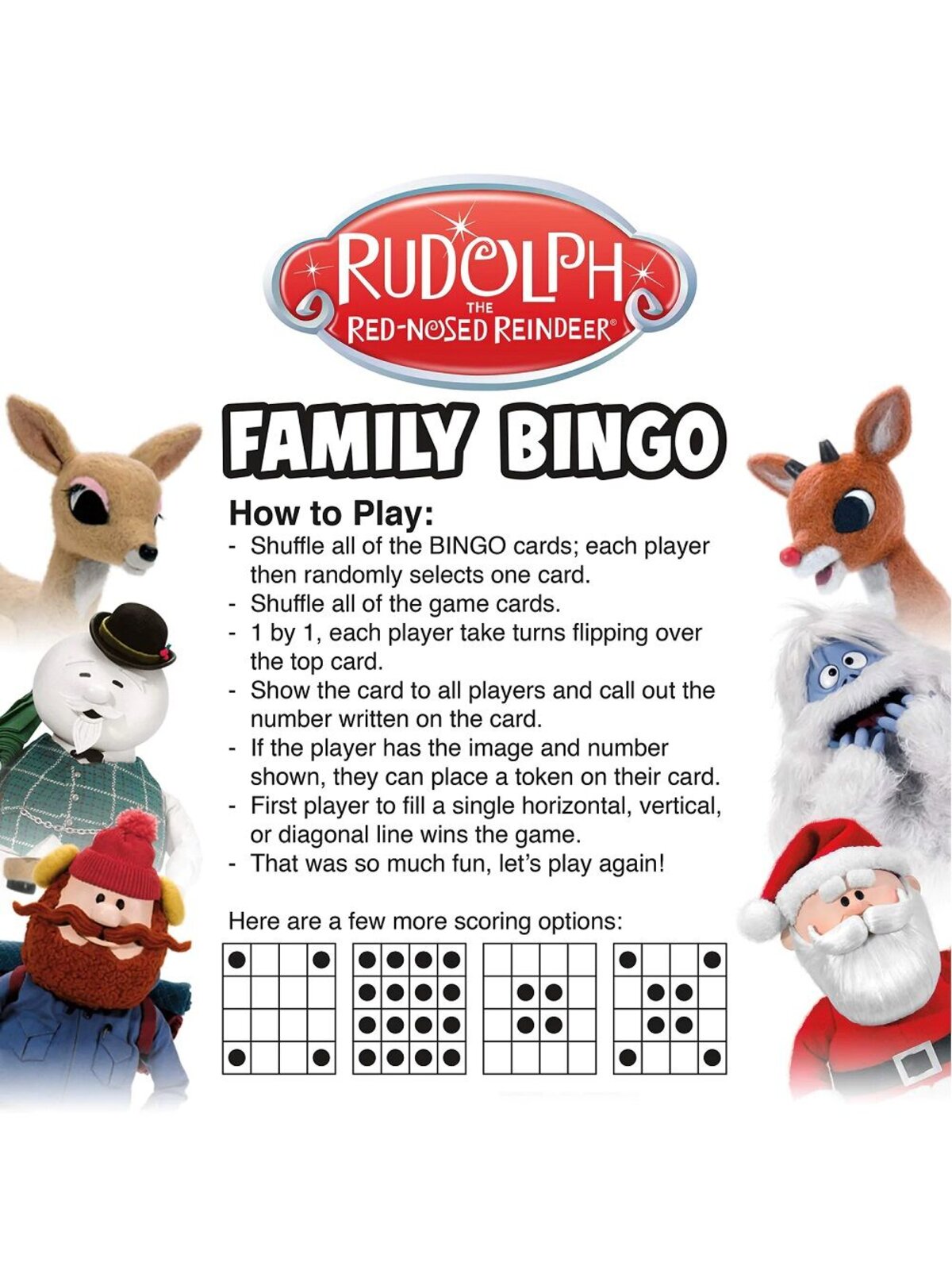 Rudolph The Red Nosed Reindeer Family Bingo Christmas Game -  2 to 18 Players — image 3
