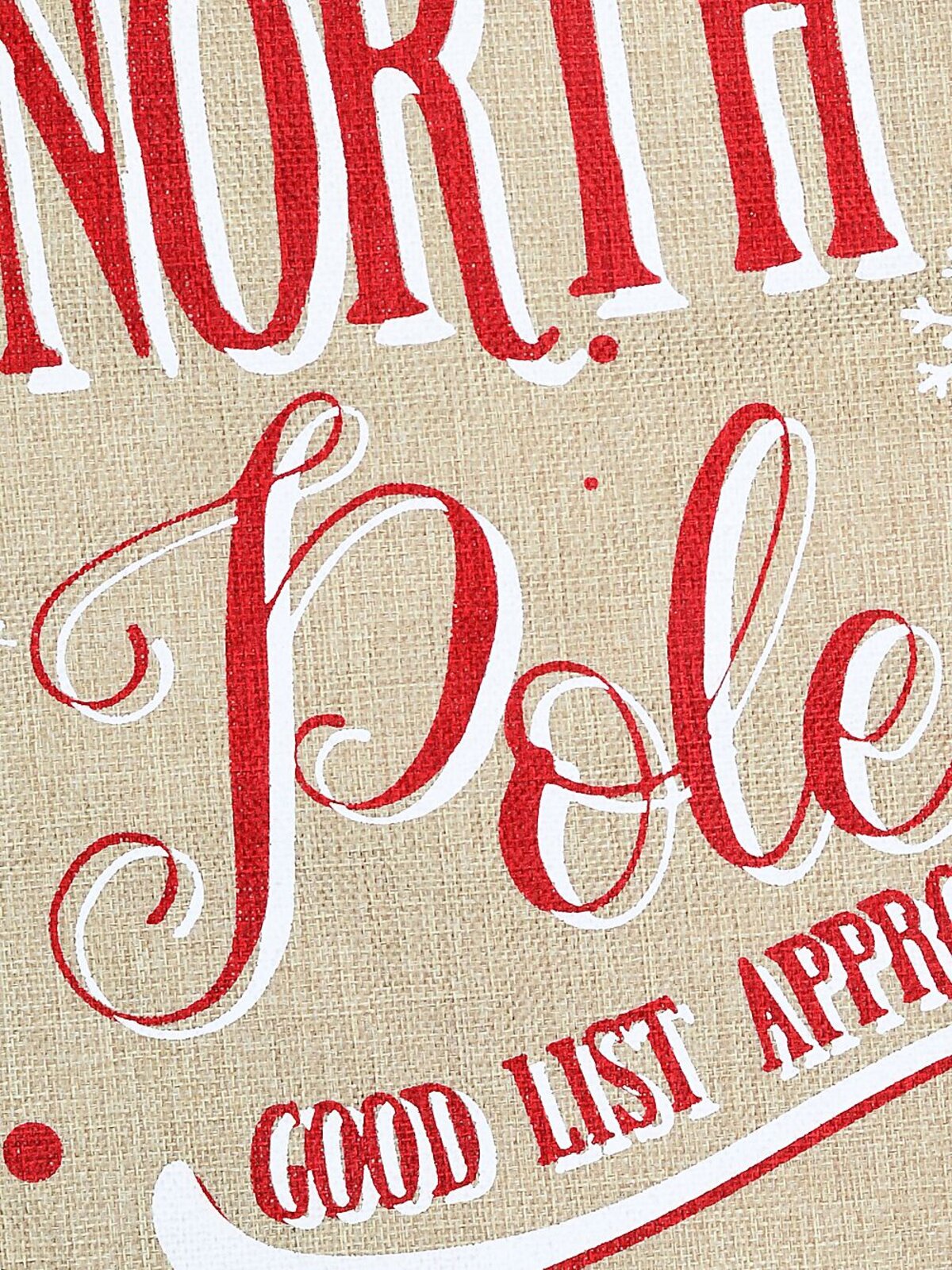 Rustic Jute North Pole Good List Approved Christmas Stocking | 50cm — image 3