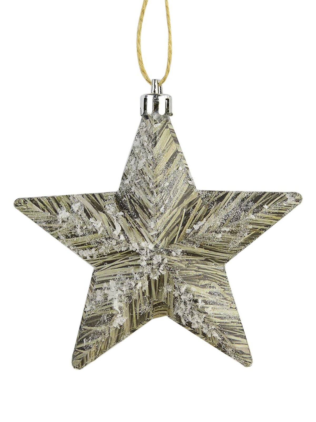 Rustic Paper Printed Glittered 3D Stars - 3 x 10cm