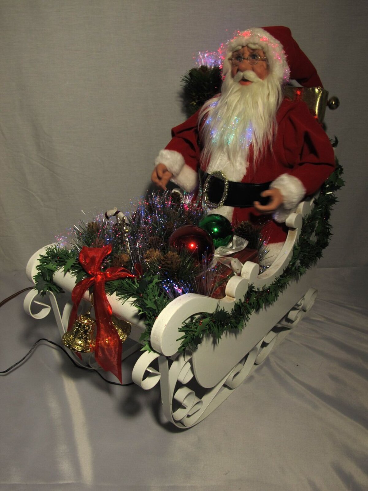 Santa In Sleigh With Deer Fibre Optic Musical Animation - 85cm — image 4
