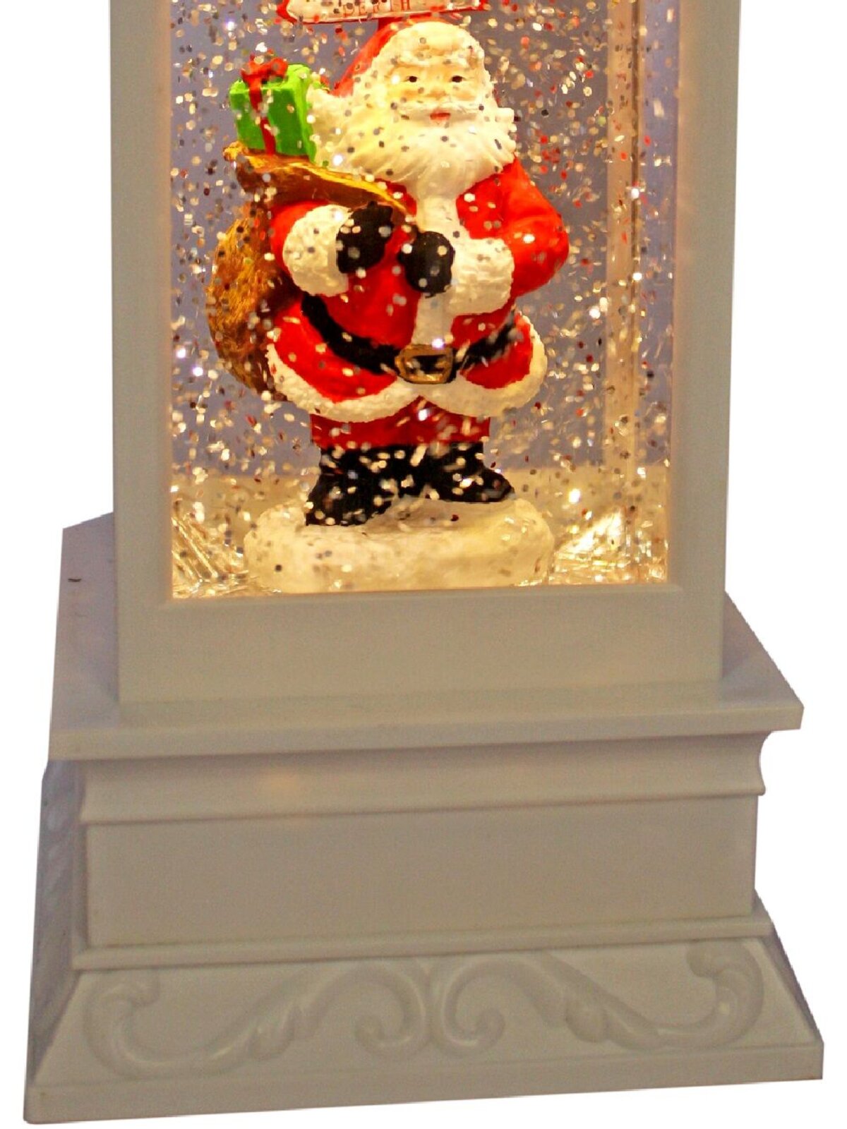 Santa & North Pole Sign Christmas Farmhouse Lantern Snow Globe - 28cm — image 4