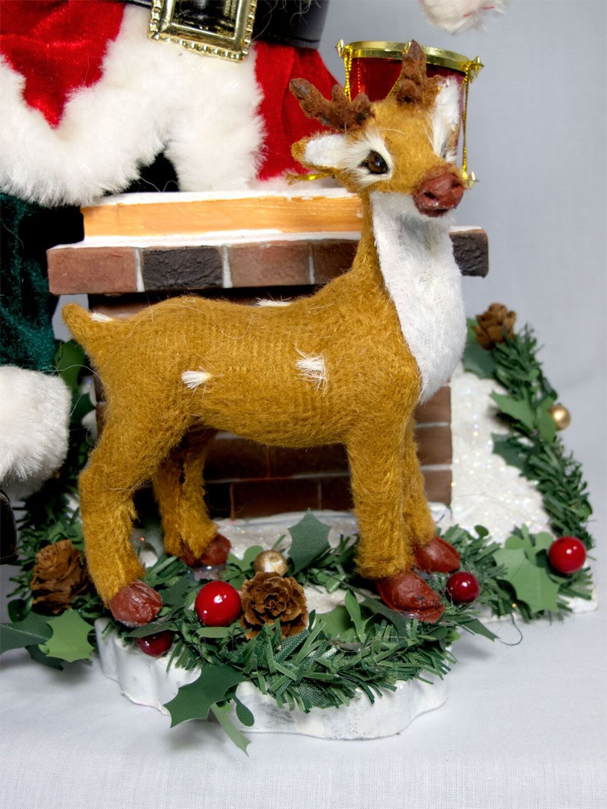 Santa On Chimney With Deer Fibre Optic Musical Animation - 34cm — image 7