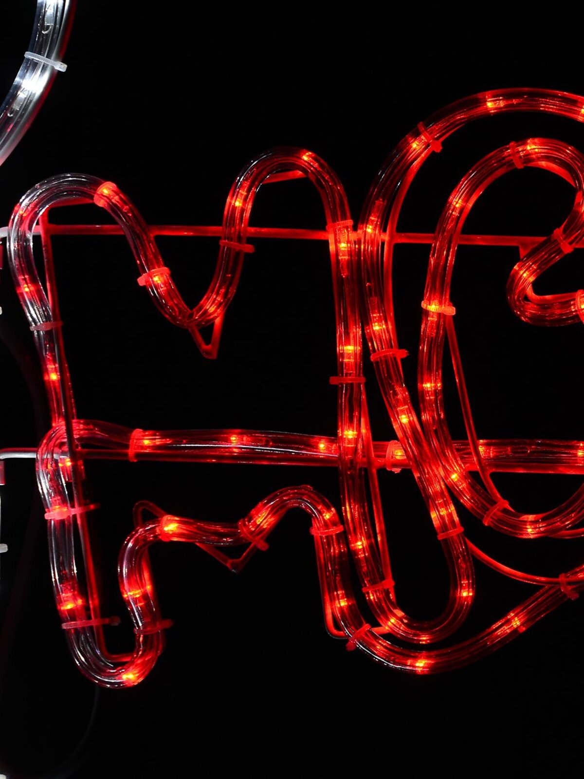 Santa & Reindeer Merry Christmas Archway LED Rope Light Silhouette - 3.2m