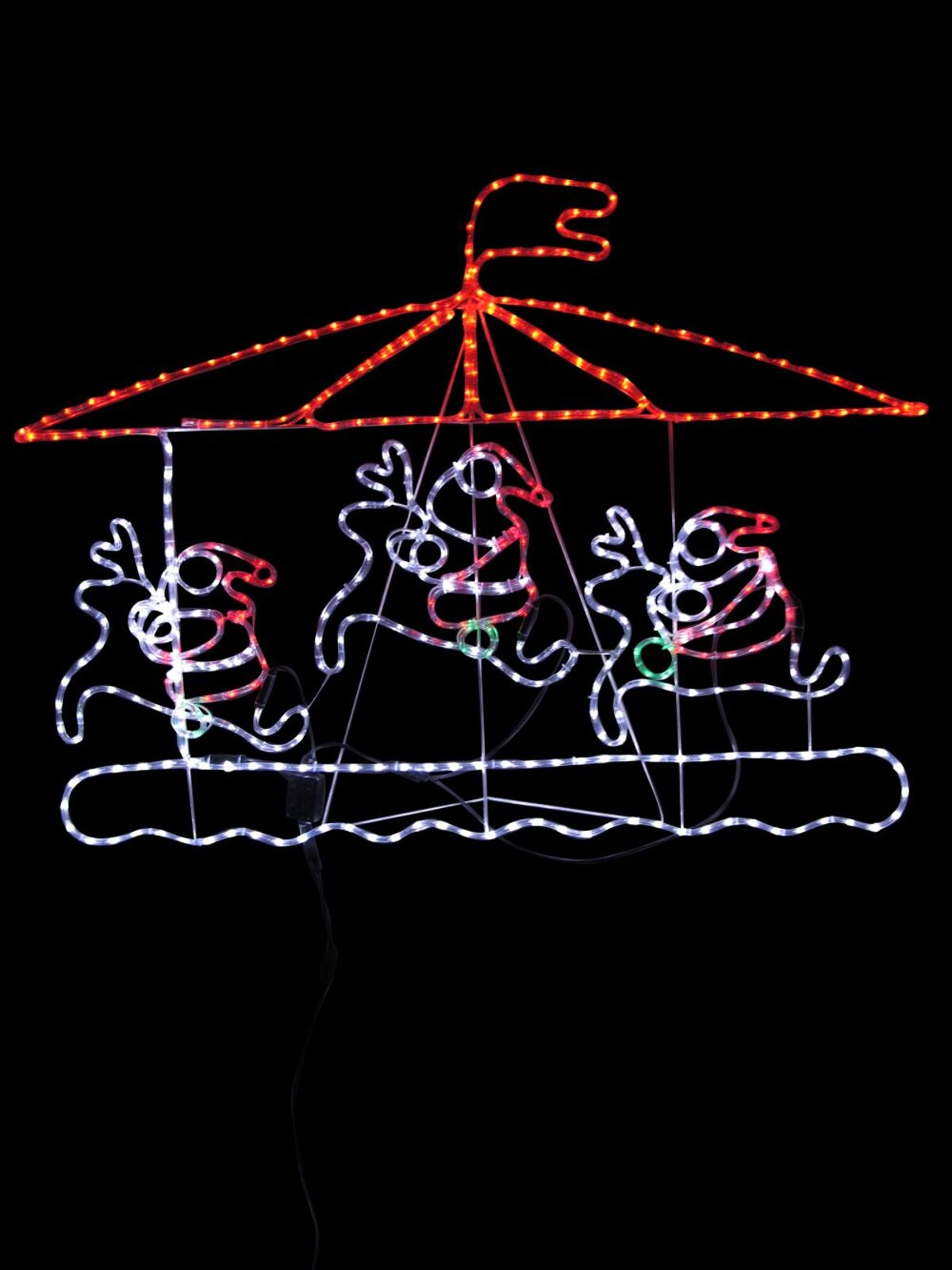 Santa Riding Deer Carousel LED Rope Light Silhouette - 1.5m — image 2