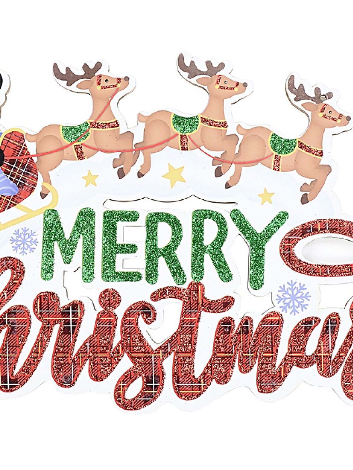 Santa Sleigh & Reindeer Merry Christmas Hanging Sign | 40cm — image 4