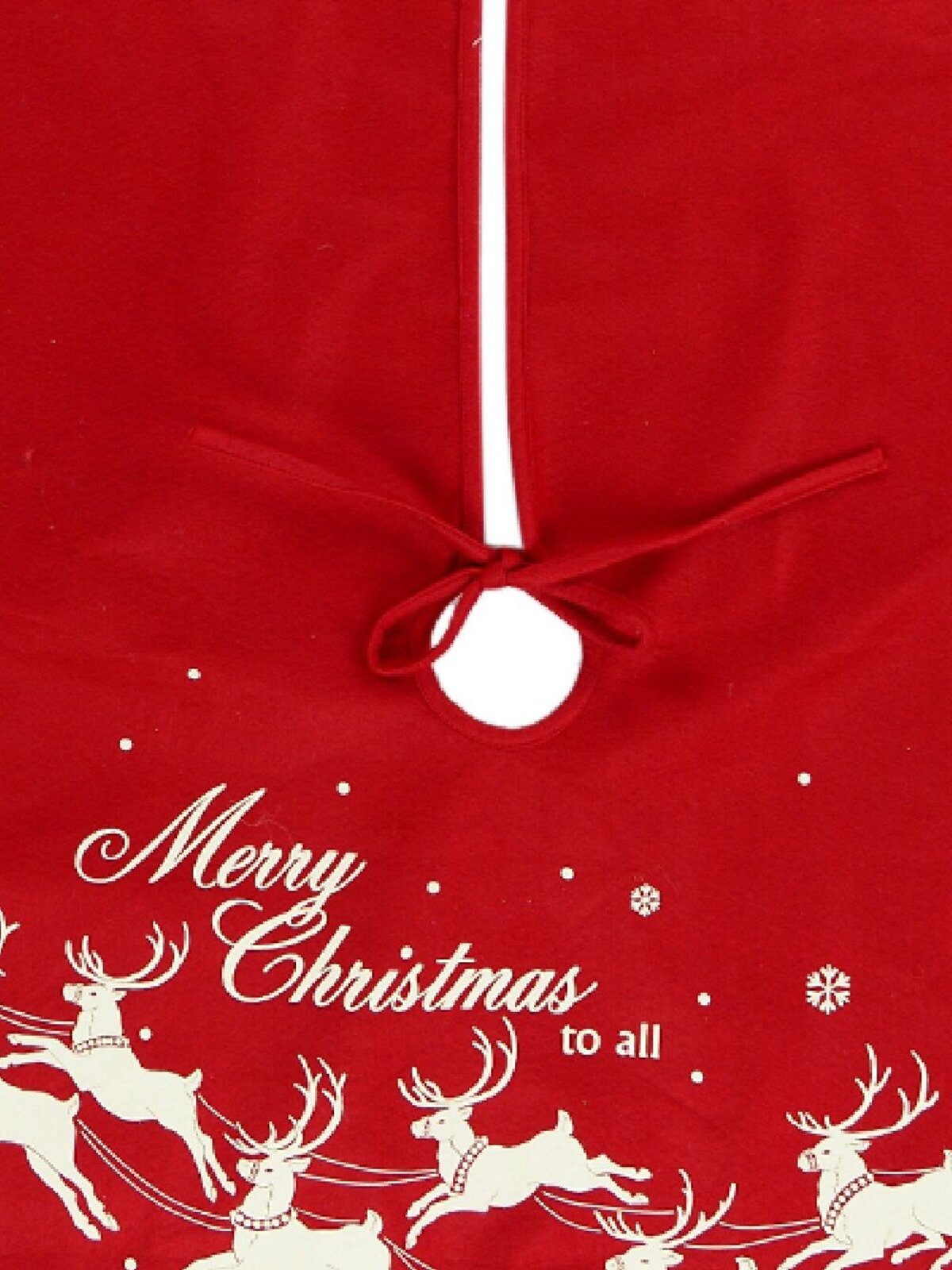 Santa, Sleigh & Reindeer Traditional Design Christmas Tree Skirt - 1.2m — image 5