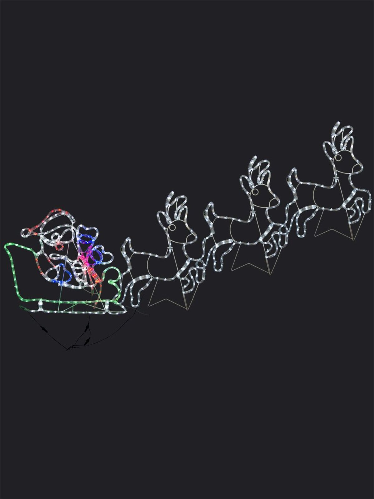 Santa, Sleigh & Reindeers LED Rope Light Silhouette - 2.5m — image 3