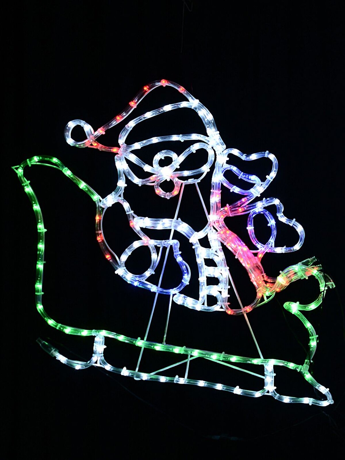 Santa & Sleigh With 3 Reindeers LED Christmas Light Display Silhouette - 2.5m — image 3
