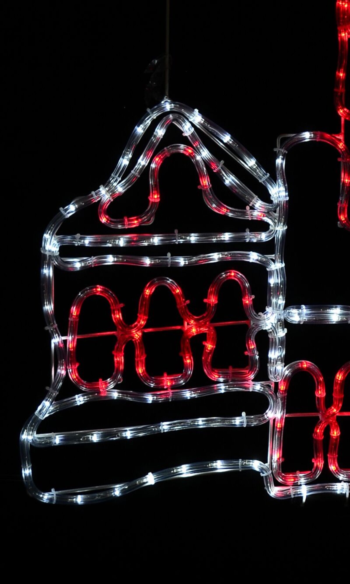 Santa Up Chimney LED Rope Light in Red & White with Controller - 1.3m