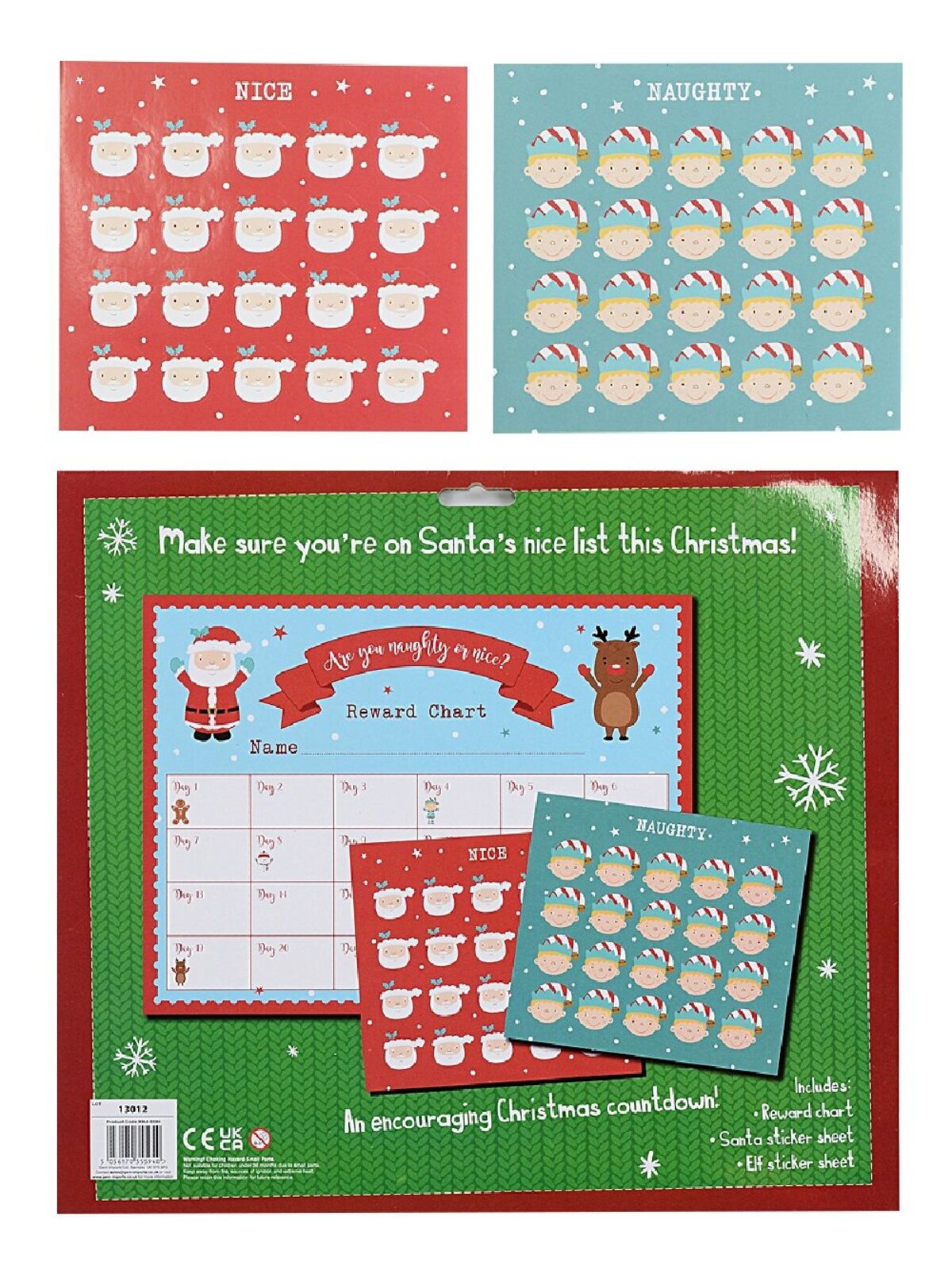 Santa's Naughty Or Nice Reward Chart | 24 Day Behaviour Kit With Stickers — image 2