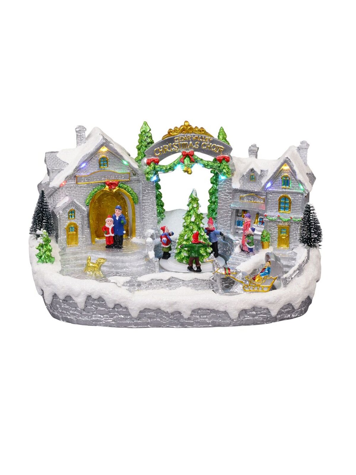 Santa's Workshop At Cedar Valley Snowy Winter Christmas Village Scene - 32cm — image 2