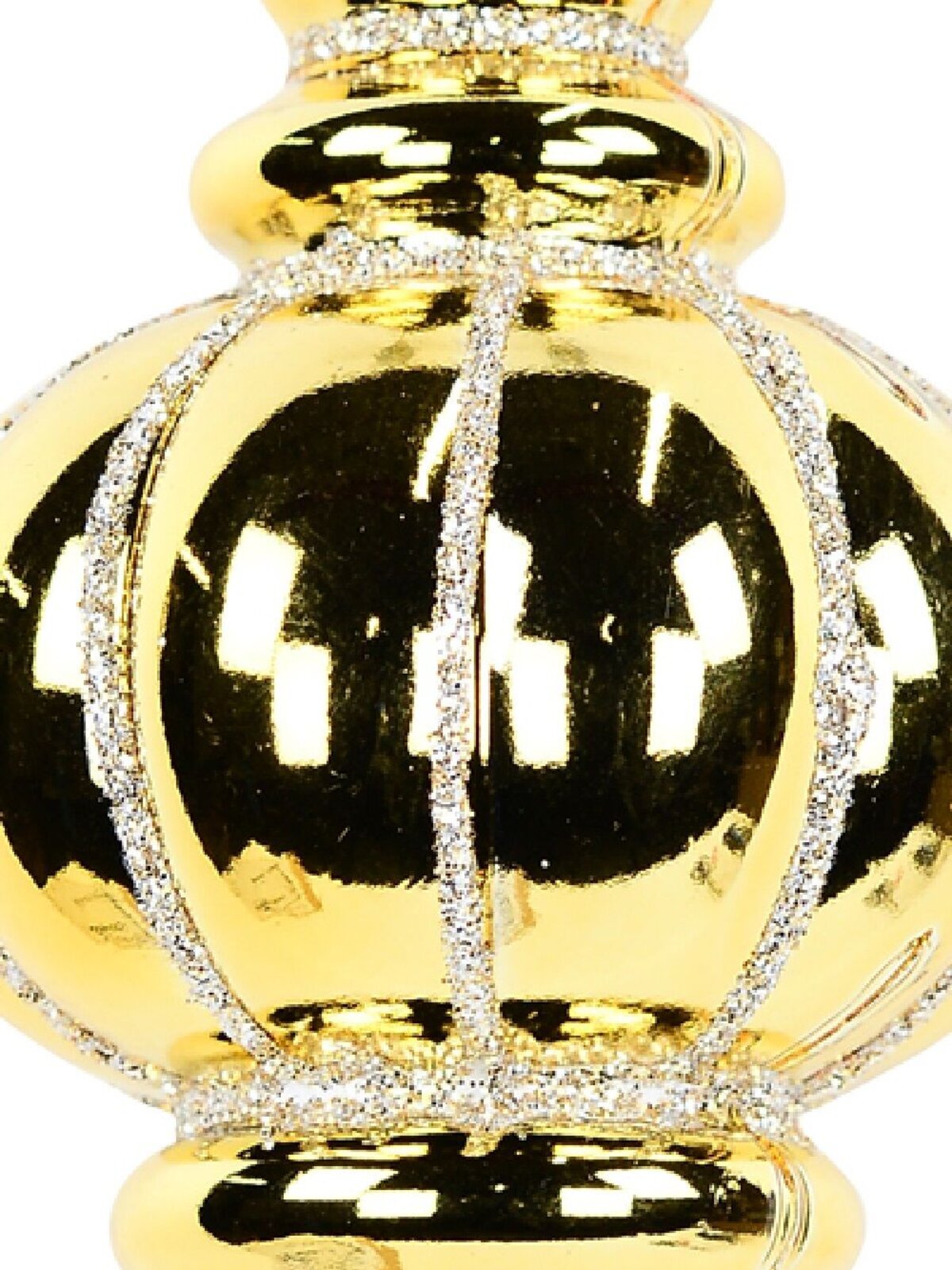 Shiny Gold & Champagne Glitter Lustrous Signature Finial Drop | 12cm — image 3