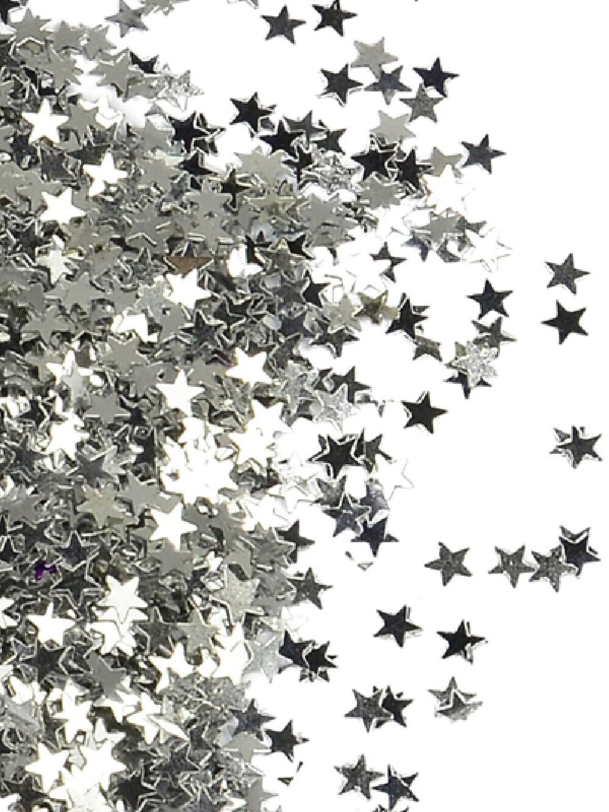 Shiny Silver Star Shape Decorative Christmas Confetti - 40g