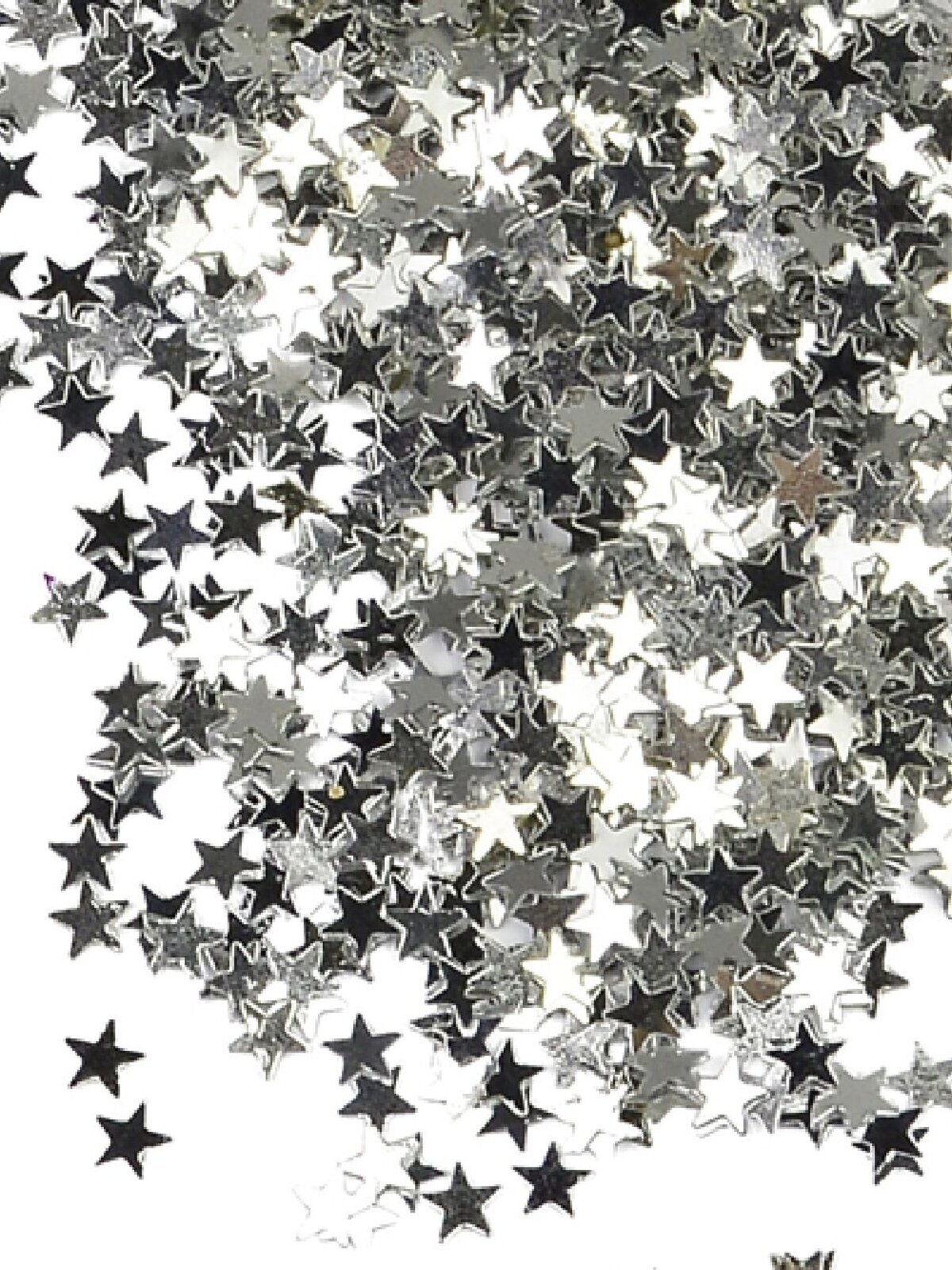 Shiny Silver Star Shape Decorative Christmas Confetti - 40g